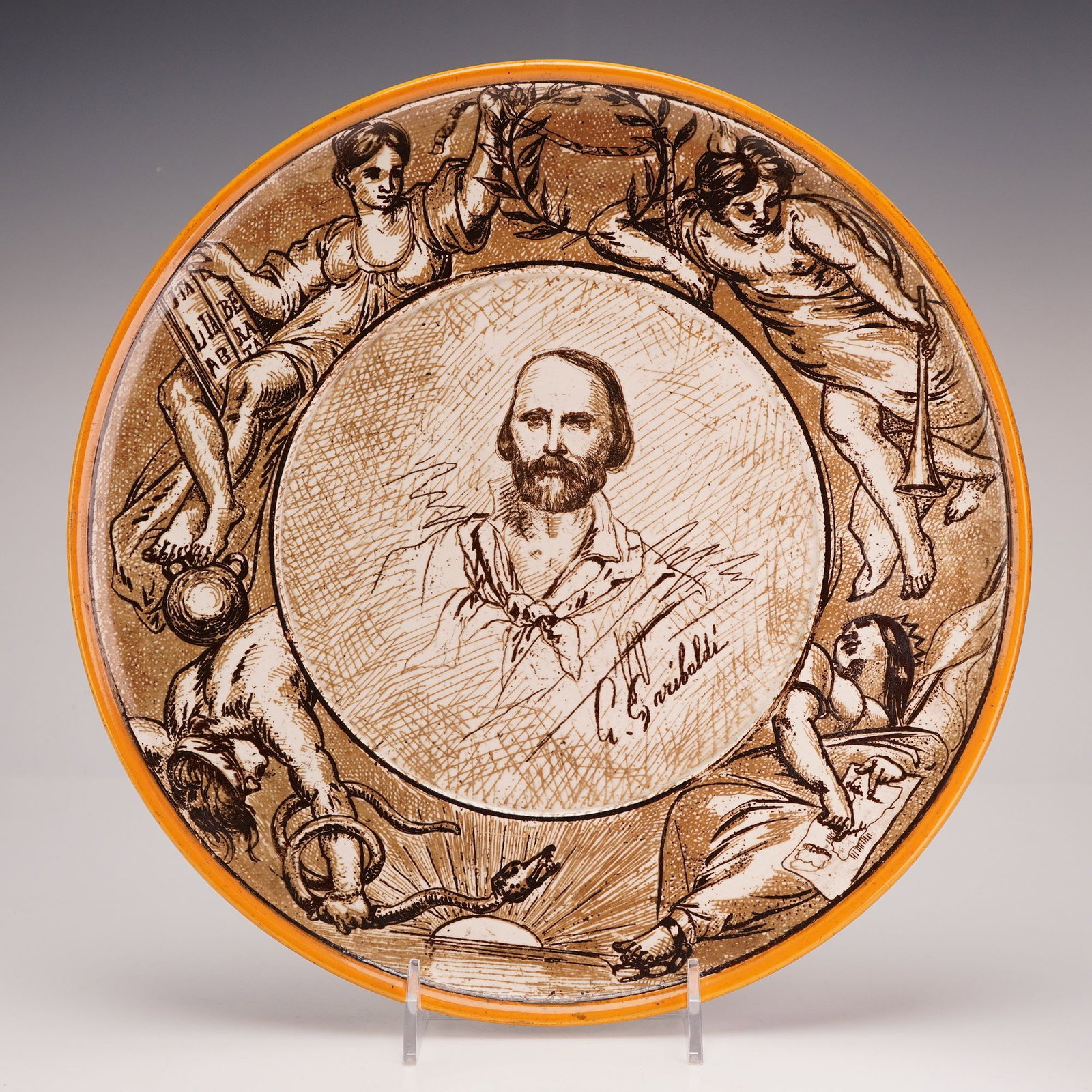 Wedgwood Creamware Commemorative Wall Plate, Giuseppe Garibaldi (1 of 4)