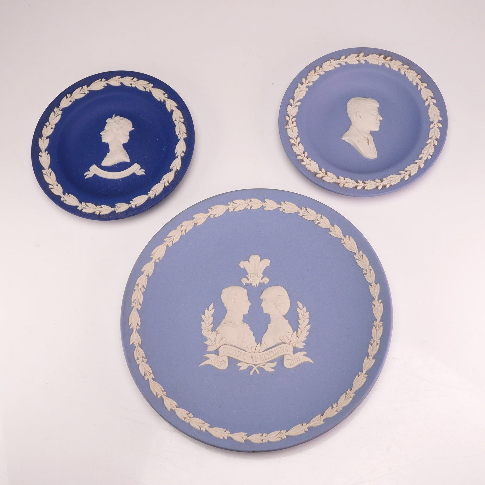 3pc Wedgwood Blue Jasperware Commemorative Plates (1 of 3)