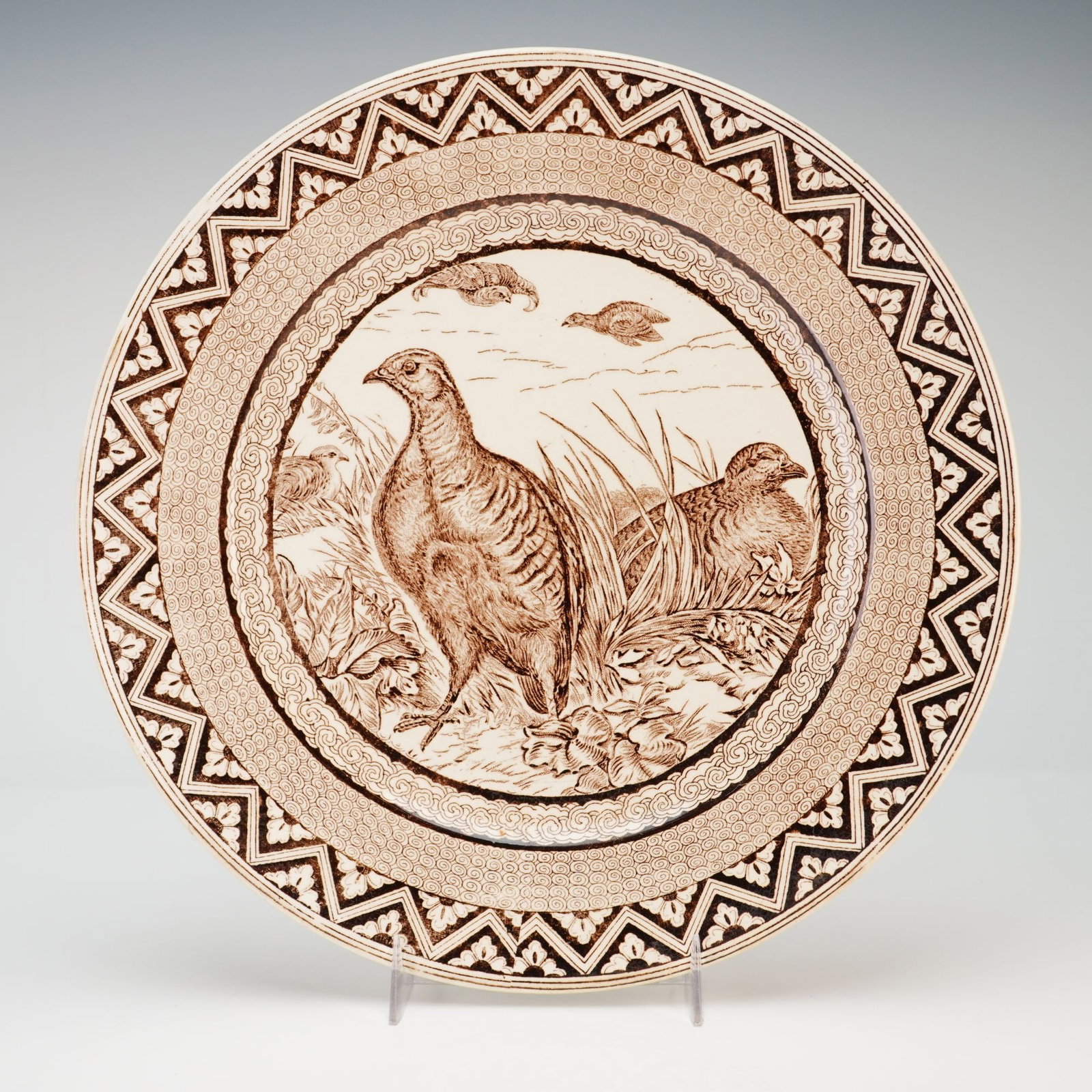 Wedgwood Brown Transferware Formosa Game Bird Plate from the Rubin Collection (1 of 3)
