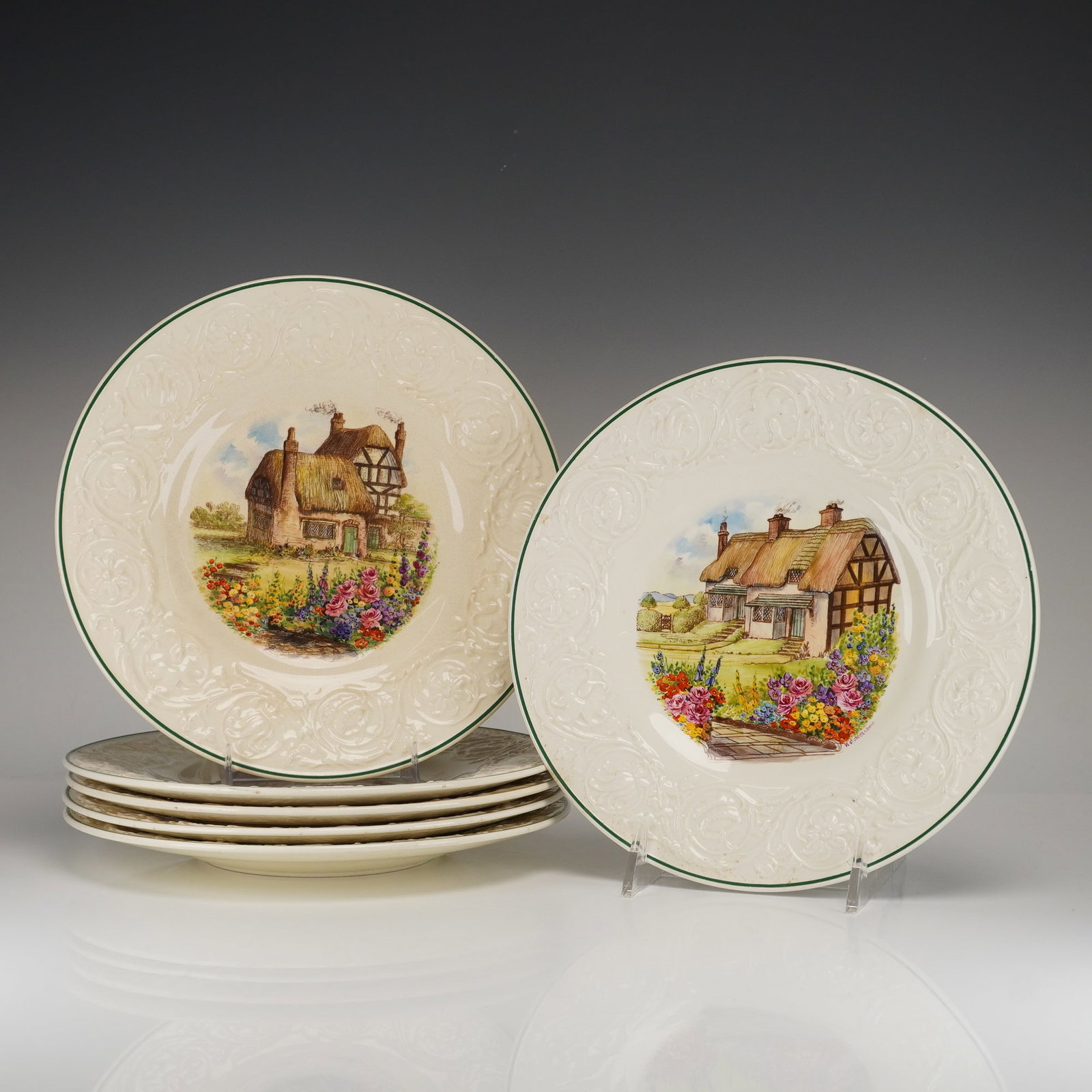 6pc Wedgwood Earthenware Plates, Olde English Gardens (1 of 3)