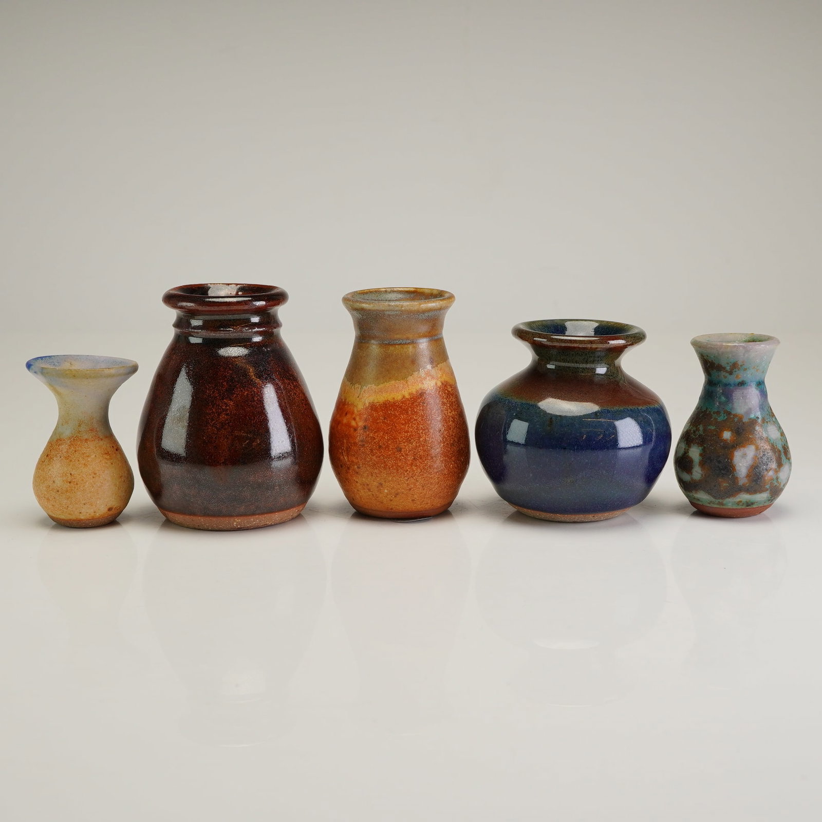 5pc Dirtworks Handmade Miniature Stoneware Pottery Vases (1 of 3)
