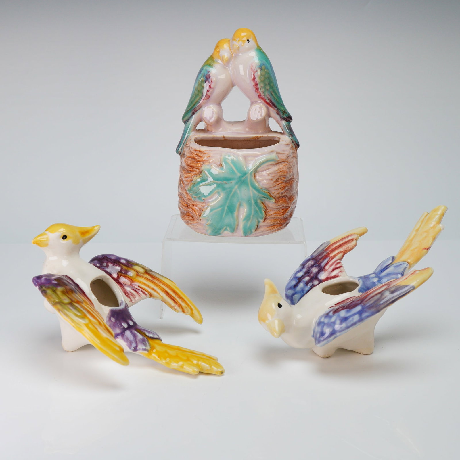 3pc Morton Ceramic Bird Planters (1 of 3)