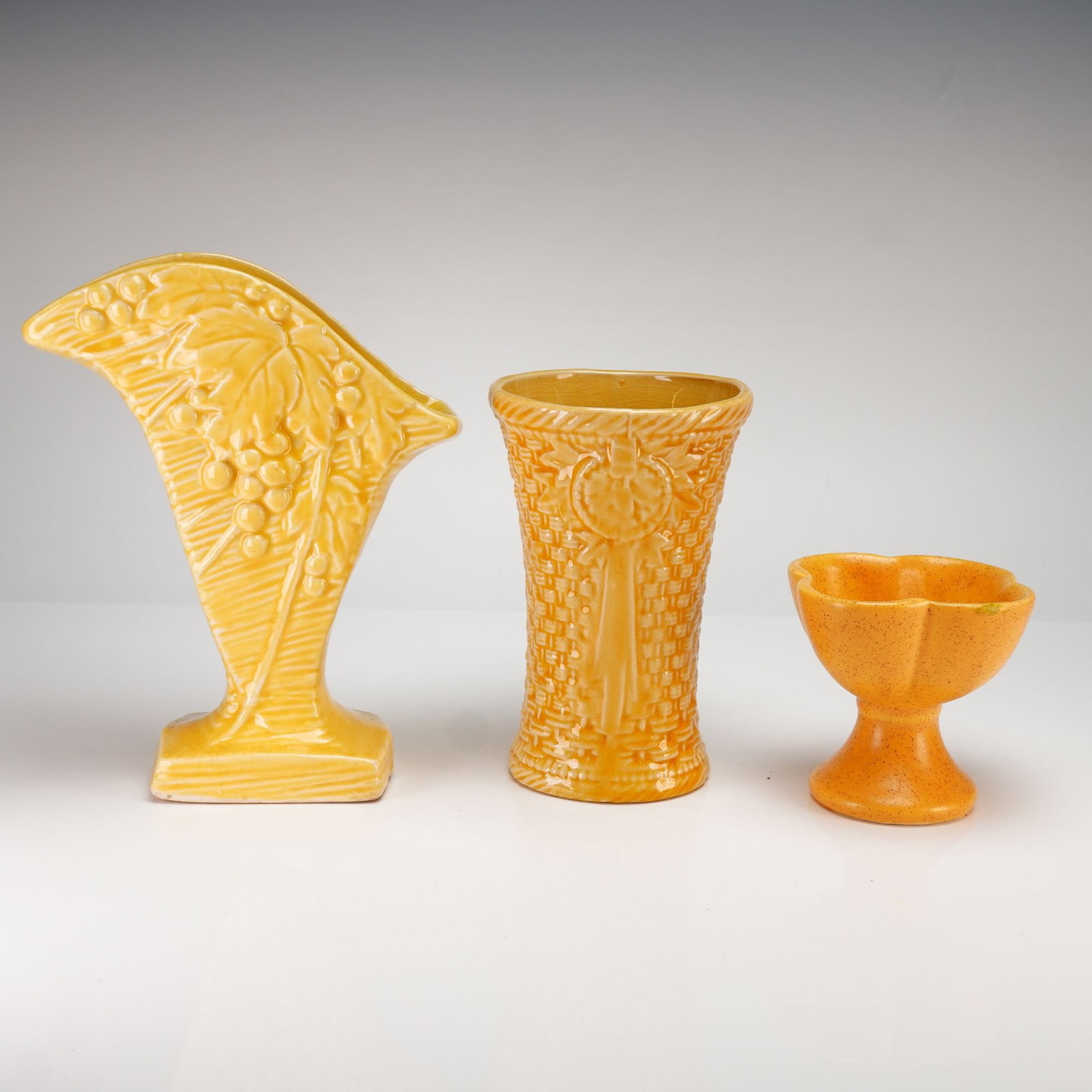 Three McCoy and Shawnee Ceramic Yellow Pottery Planters and Vases (1 of 3)