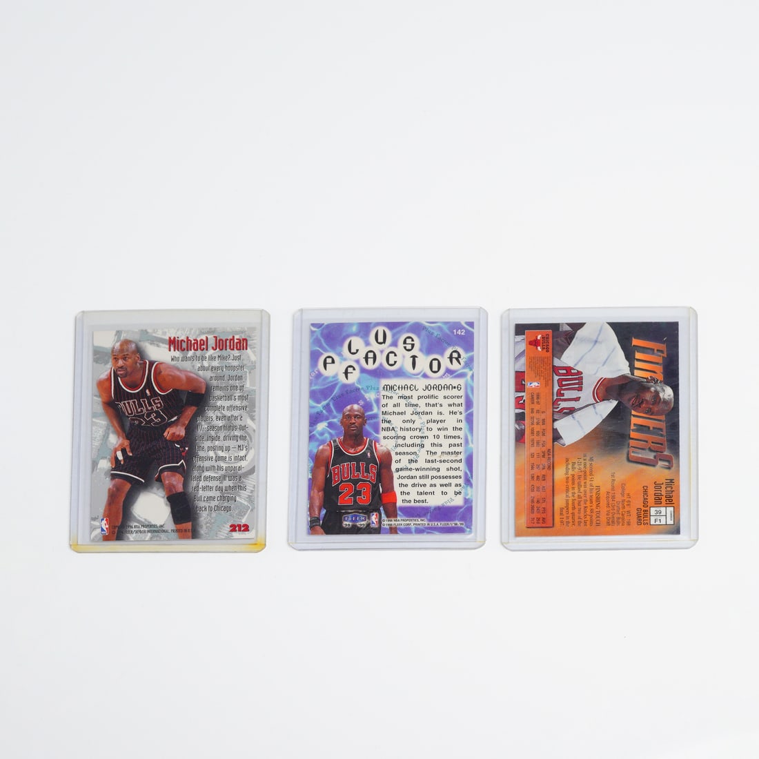 Trio of Michael Jordan Chicago Bulls Trading Cards 1998 99 Fleer (1 of 2)