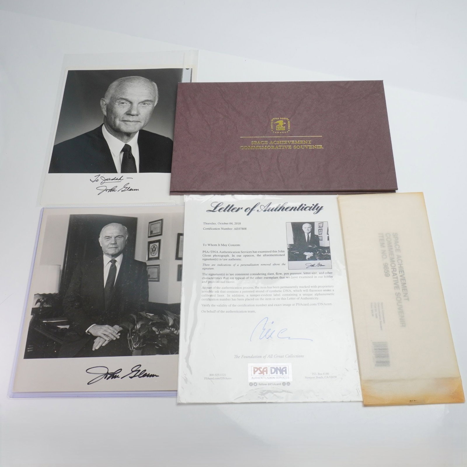 A Trio of Signed John Glenn and Buzz Aldrin Space Memorabilia Items Including Stamps (1 of 4)
