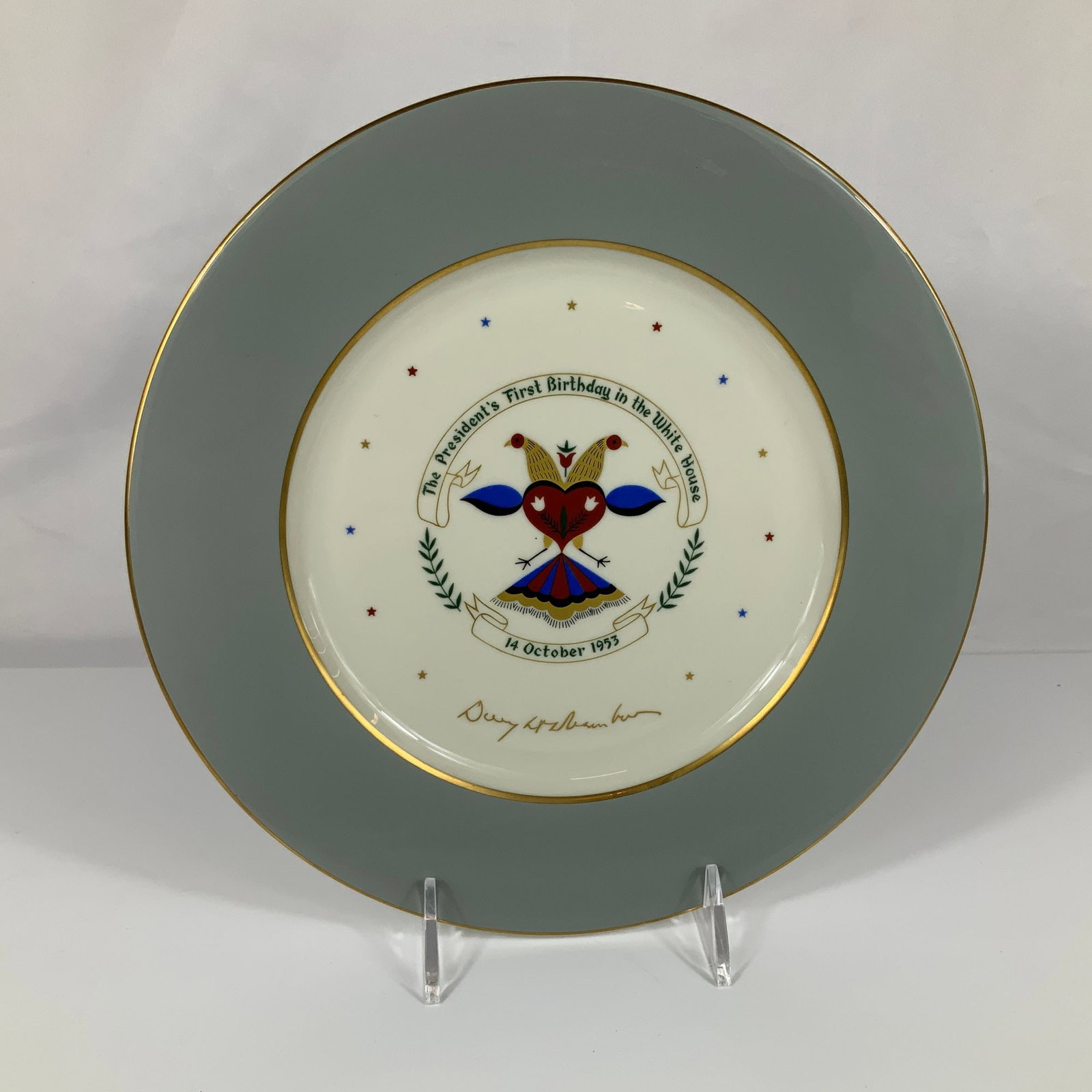 Castleton China Dwight D. Eisenhower 1953 White House Birthday Commemorative Plate (1 of 3)
