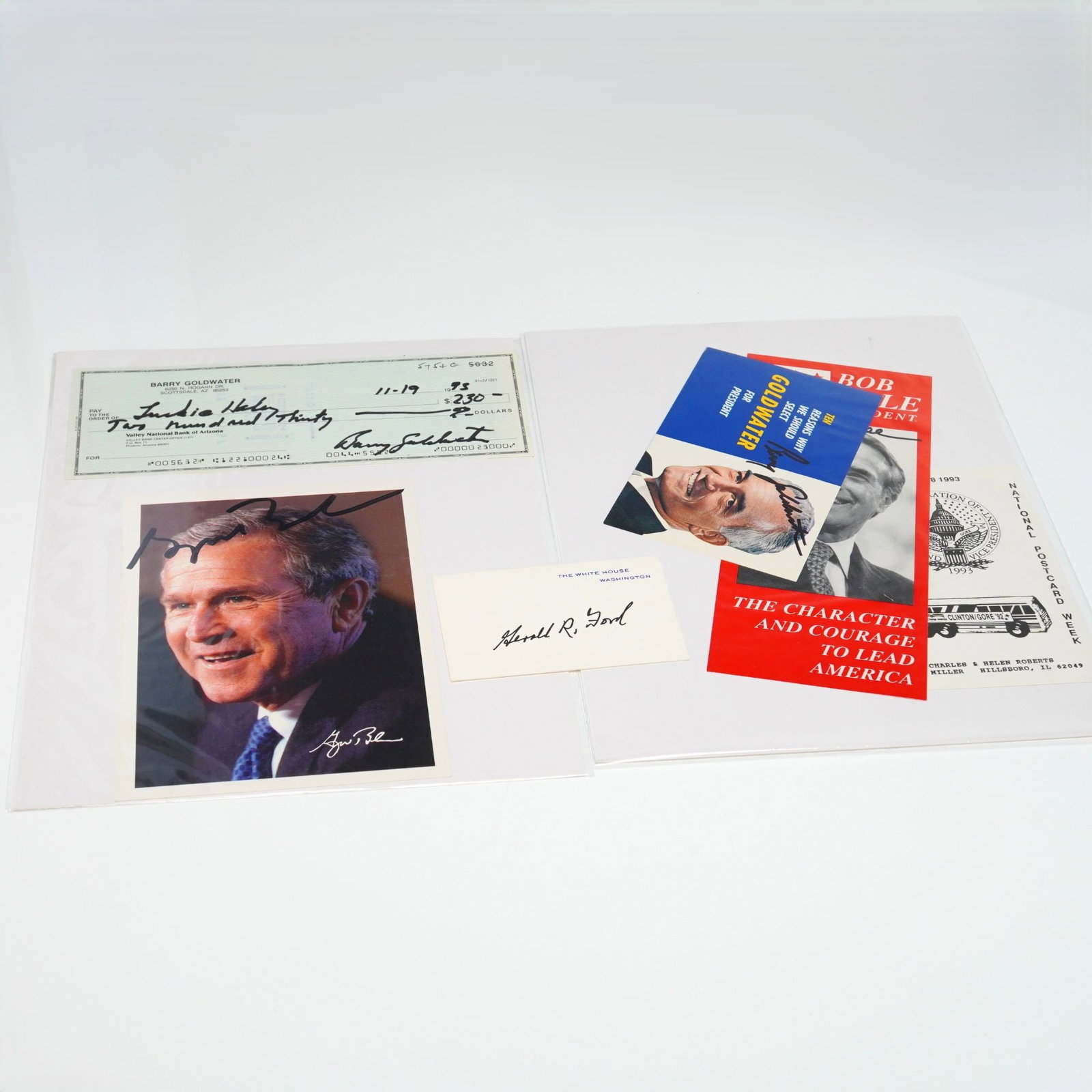 A Collection of American Political Autographs and Campaign Ephemera Including George W. Bush, Gerald (1 of 5)