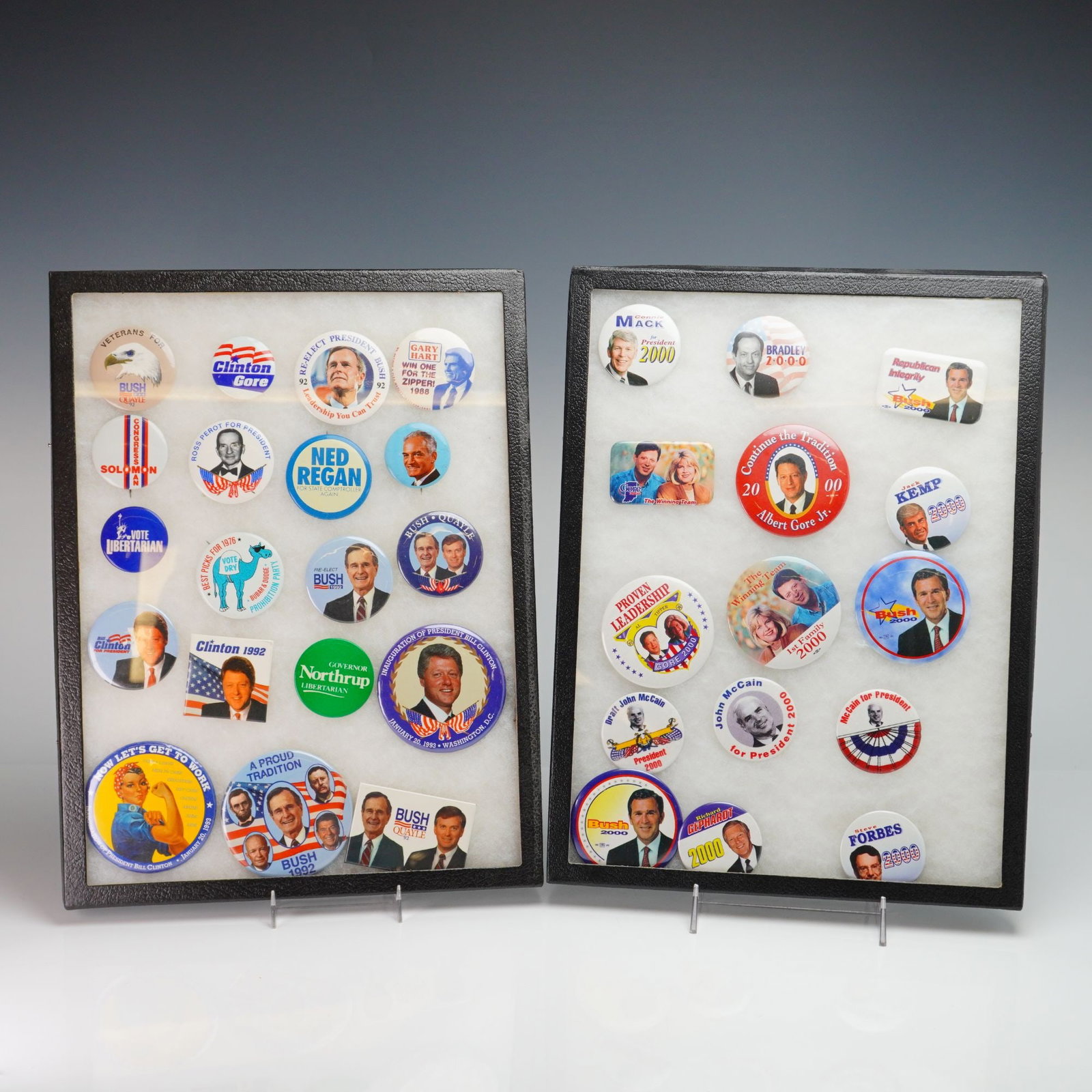 A Collection of United States Political Campaign Buttons and 2 Tray Pins (1 of 3)