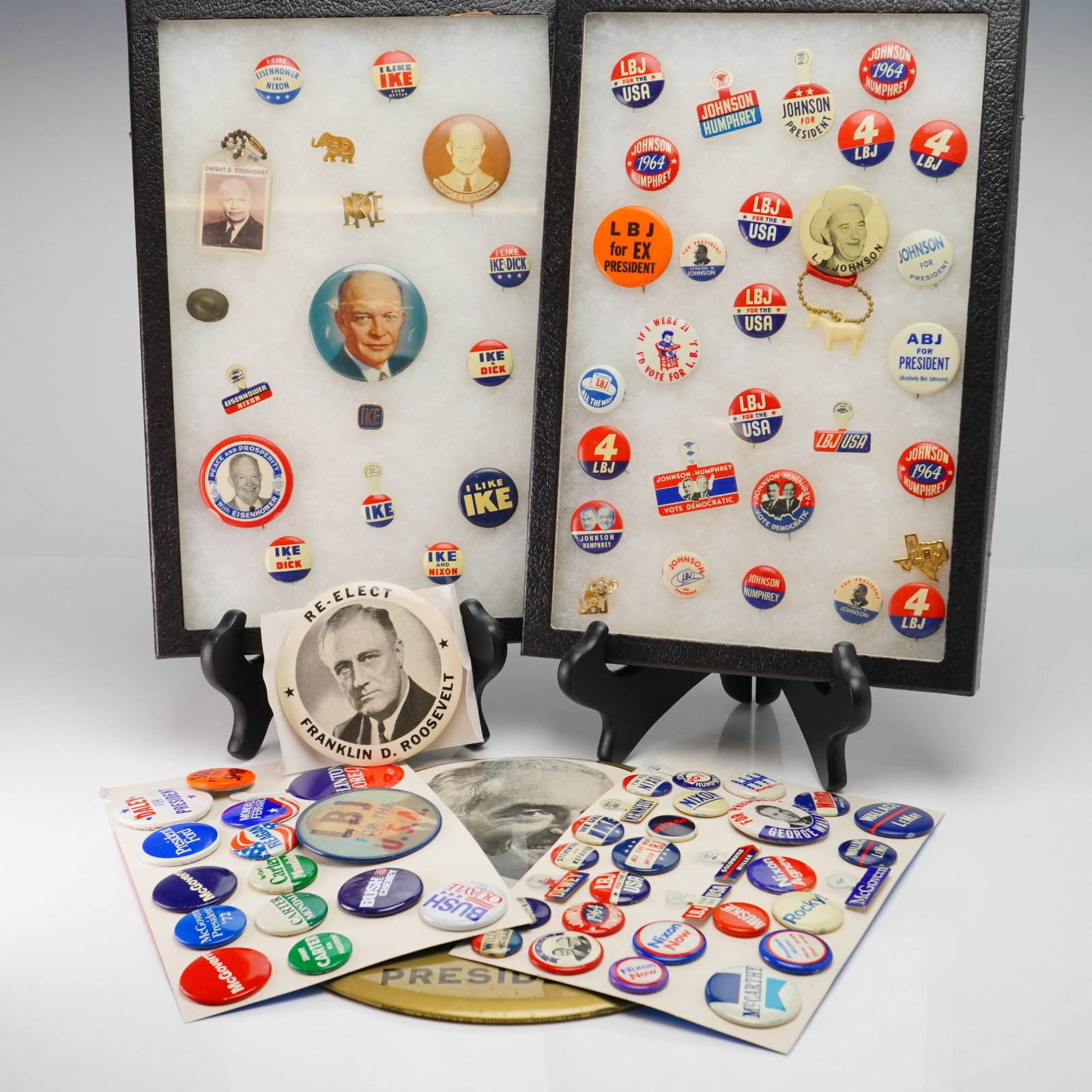 A Collection of United States Presidential Campaign Pins and Memorabilia, Circa 1940-1996 (1 of 3)