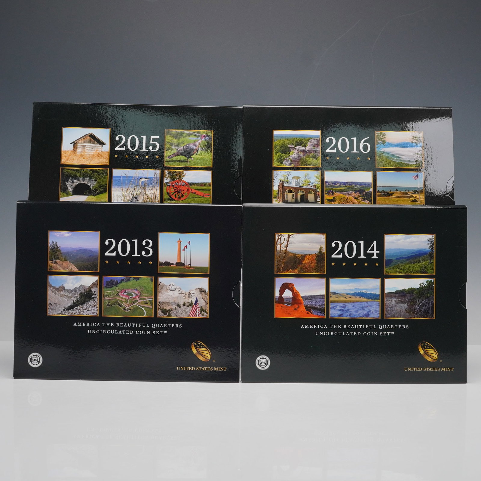 4pc 2013-D & P to 2016-D & P U.S. Mint America the Beautiful Quarters Sets (1 of 10)