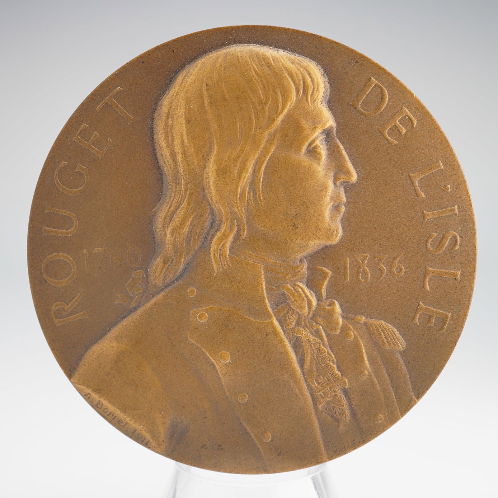 FR 1911 Rouget de Lisle Commemorative Medal, Bronze, Borrel (1 of 2)