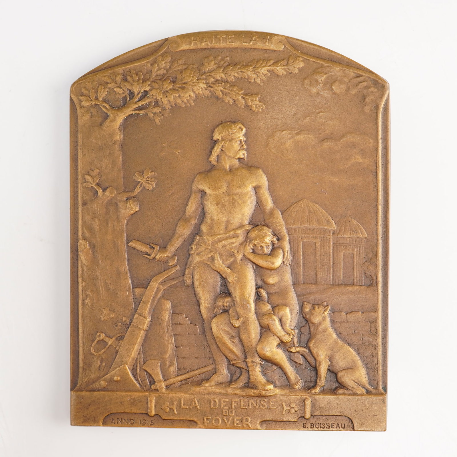 FR 1915 La Defense du Foyer Bronze Plaquette (1 of 2)