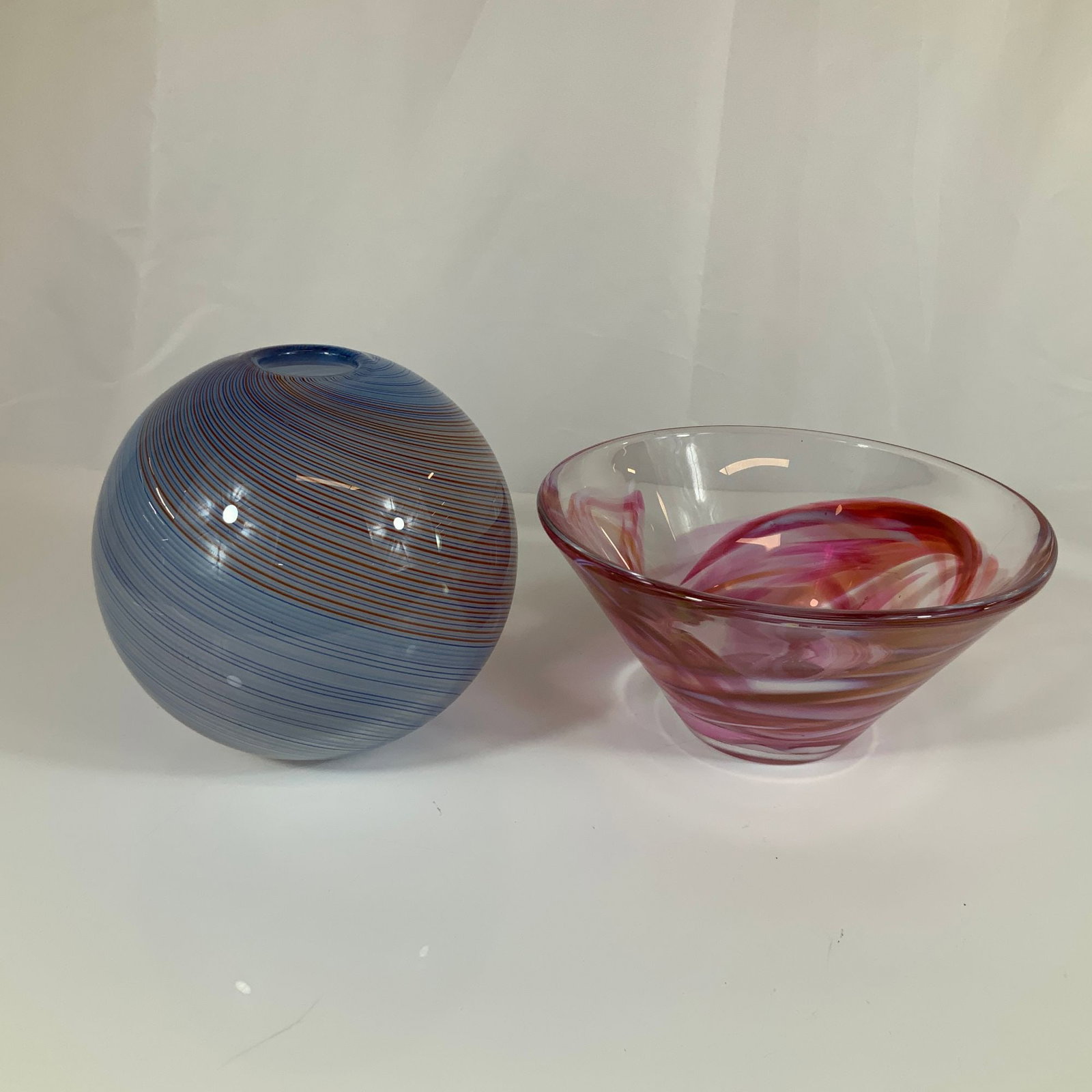 Two Pieces of Art Glass Including a Kosta Boda Bowl and a Dansk Sphere Vase (1 of 4)