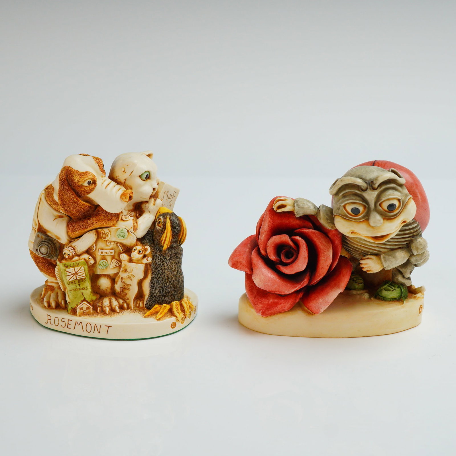 2pc Harmony Kingdom Box Figurines, Signing Line & Byron's Lonely-Heart Club (1 of 4)