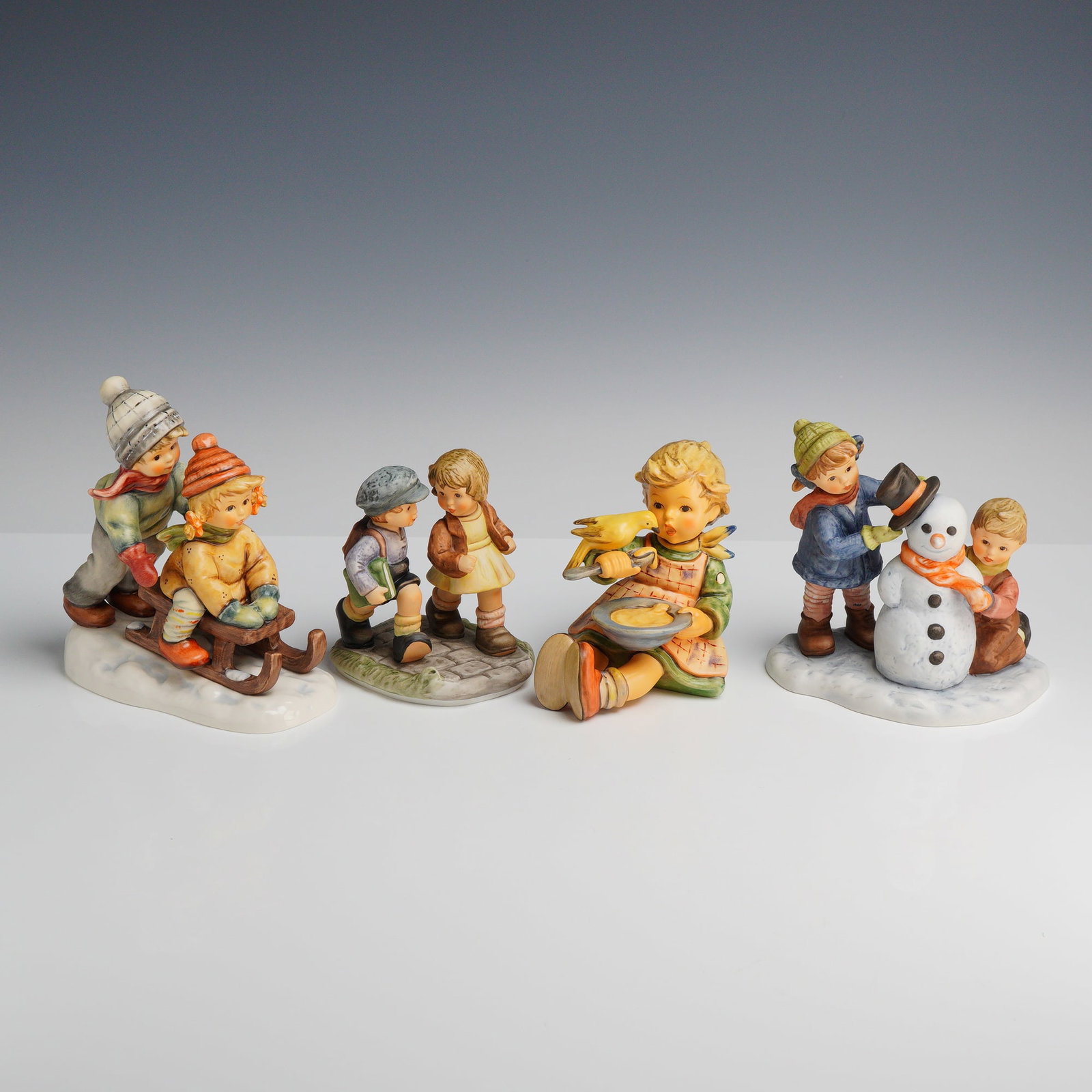 Goebel Hummel and Berta Hummel Figurines, Catching Up, Crowning Touch, True Friendship, and Winter (1 of 3)