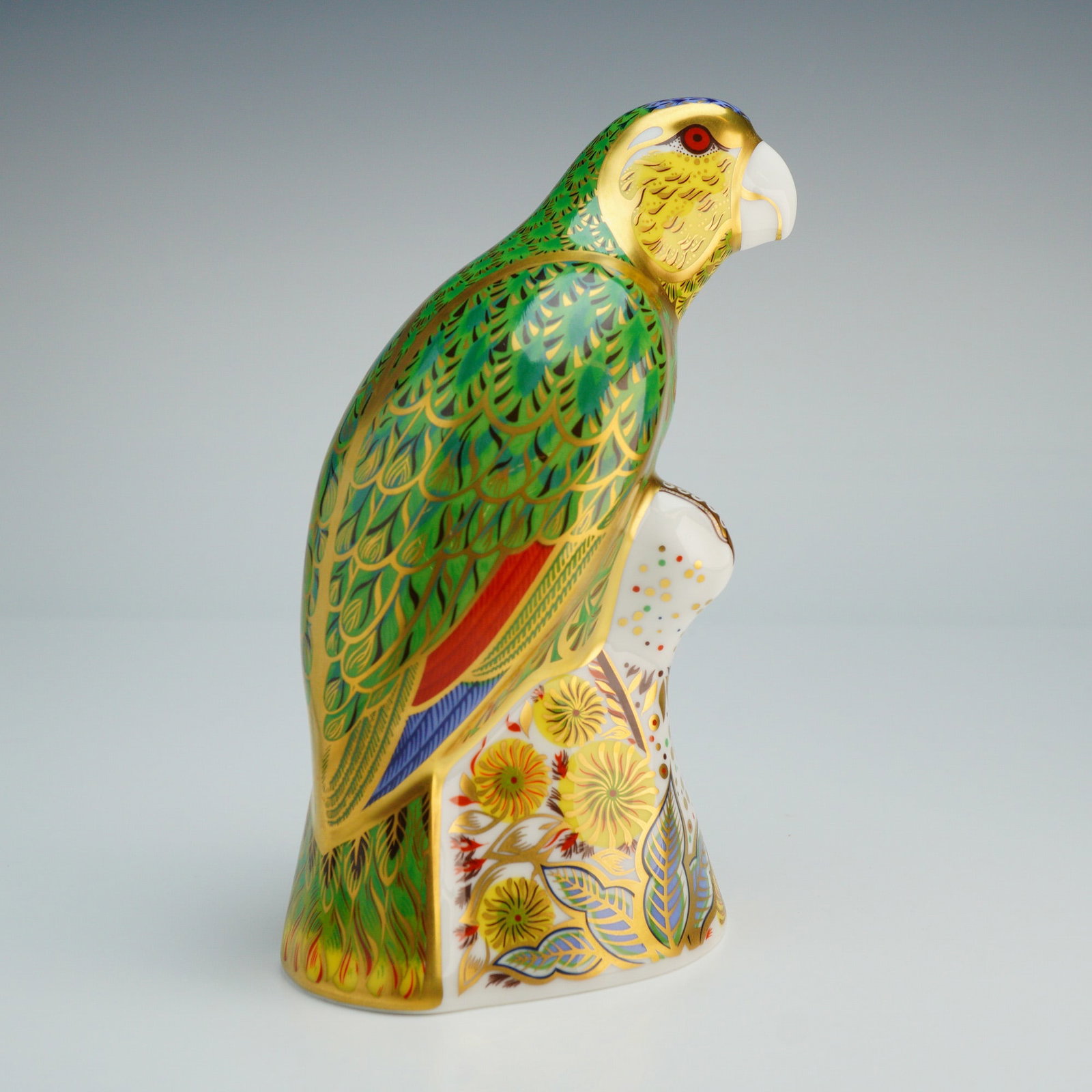 Royal Crown Derby Paperweight, Amazon Green Parrot (1 of 5)