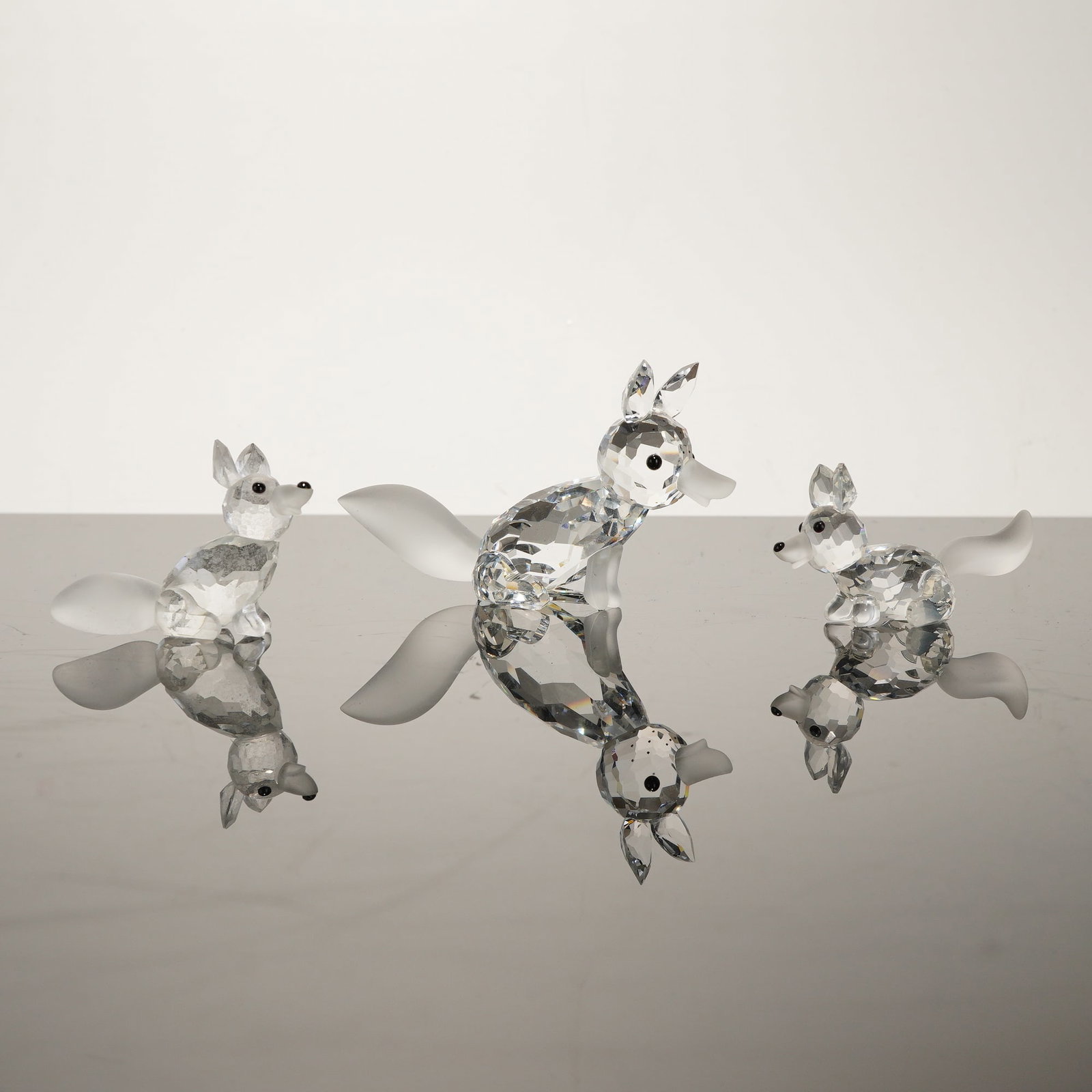 Swarovski Silver Crystal Fox Family Figurines (1 of 5)