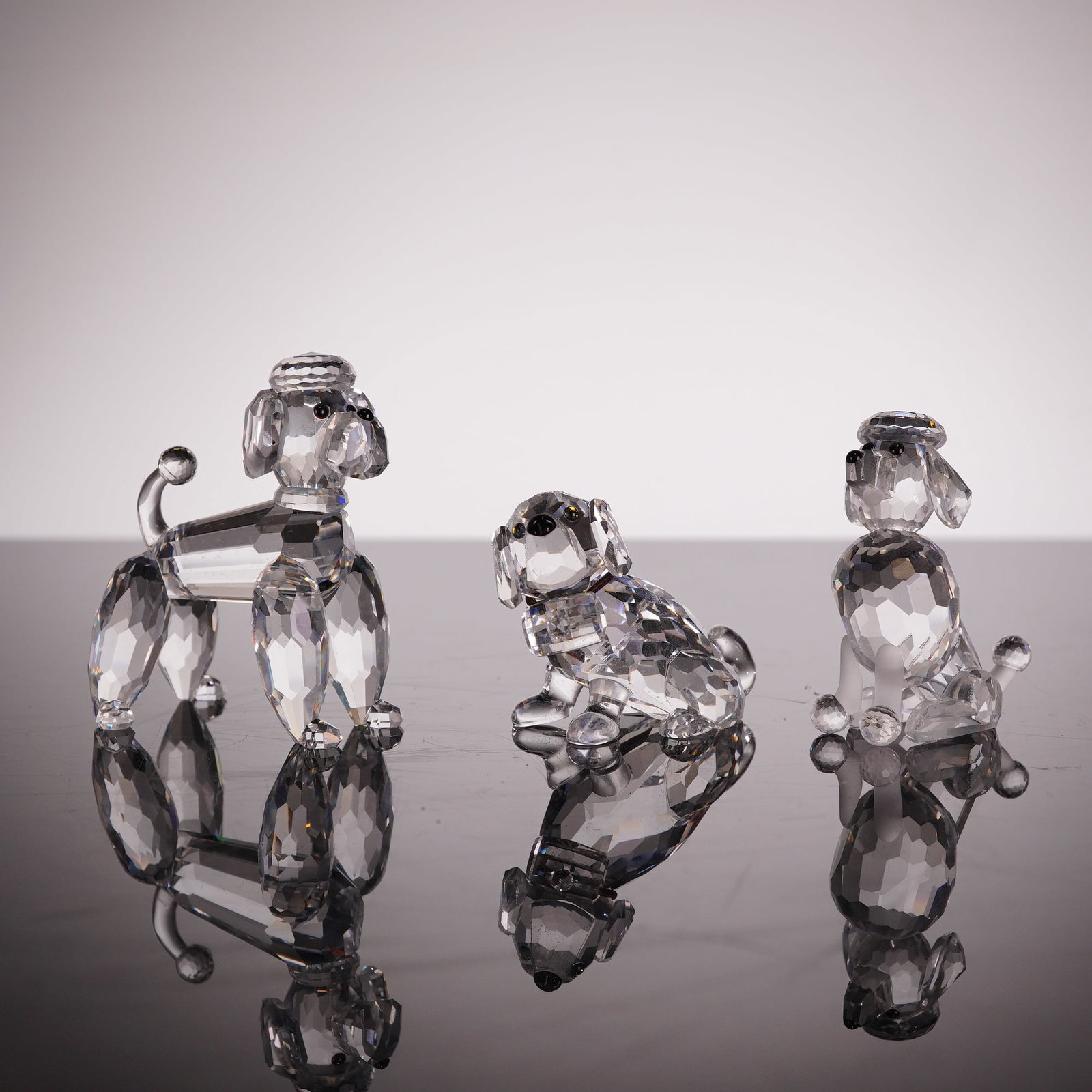 Swarovski Three Miniature Crystal Dog Figurines, 1 to 1.75 Inches (1 of 4)