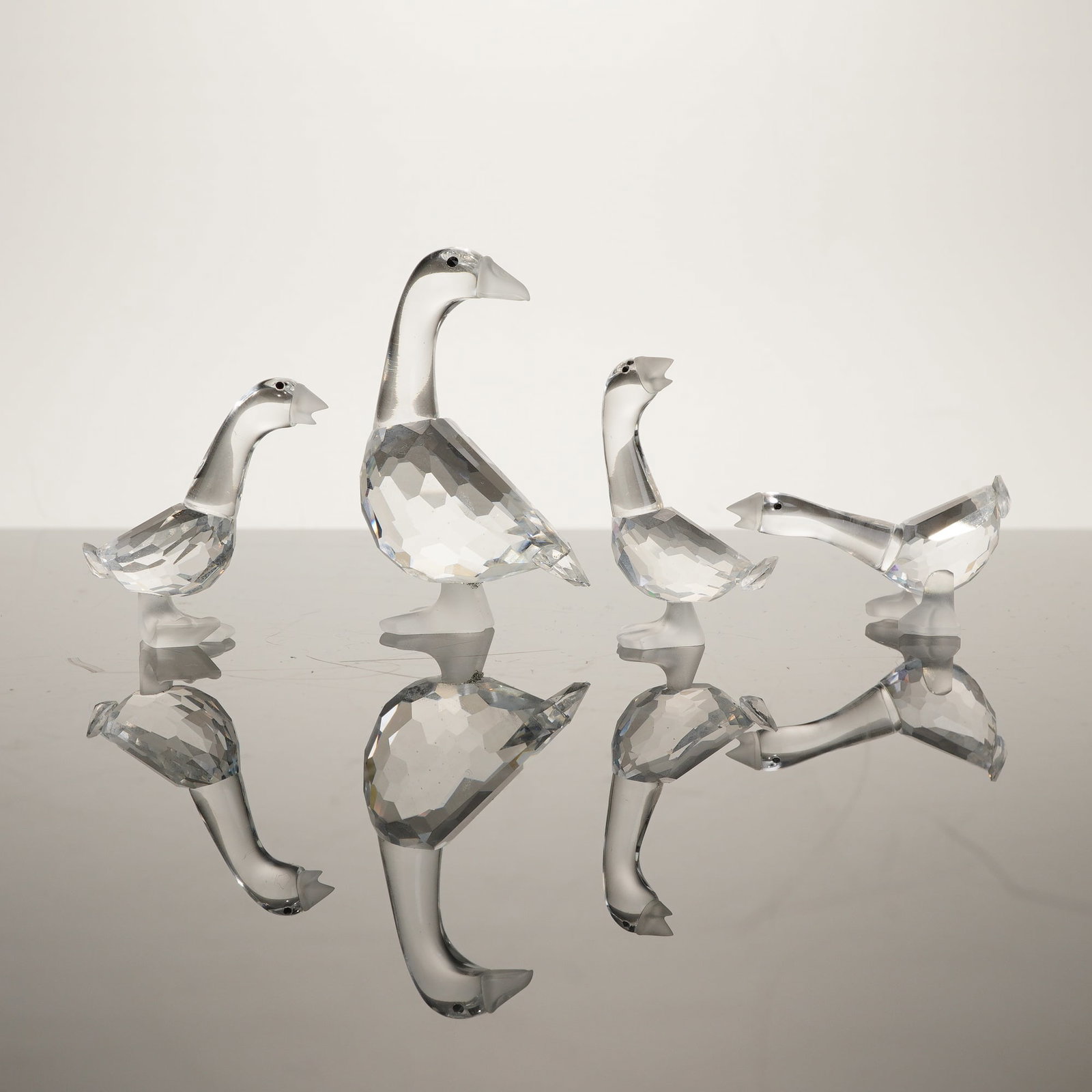 Swarovski Silver Crystal Mother Goose and Three Goslings Figurine Set (1 of 5)