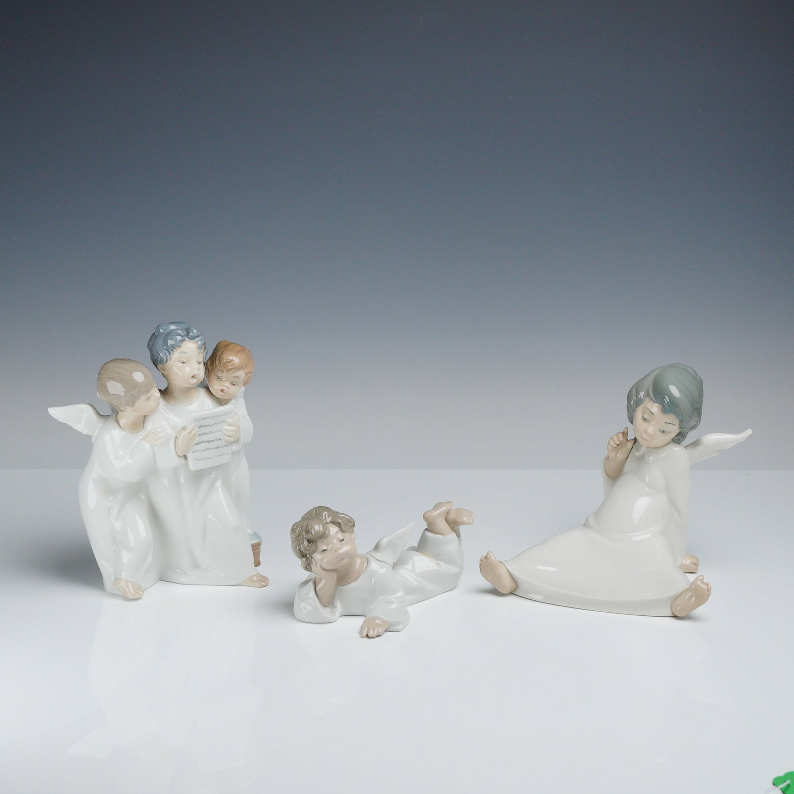 Three Lladro Porcelain Angel Figurines 01004541, 4542 and 4962 (1 of 3)
