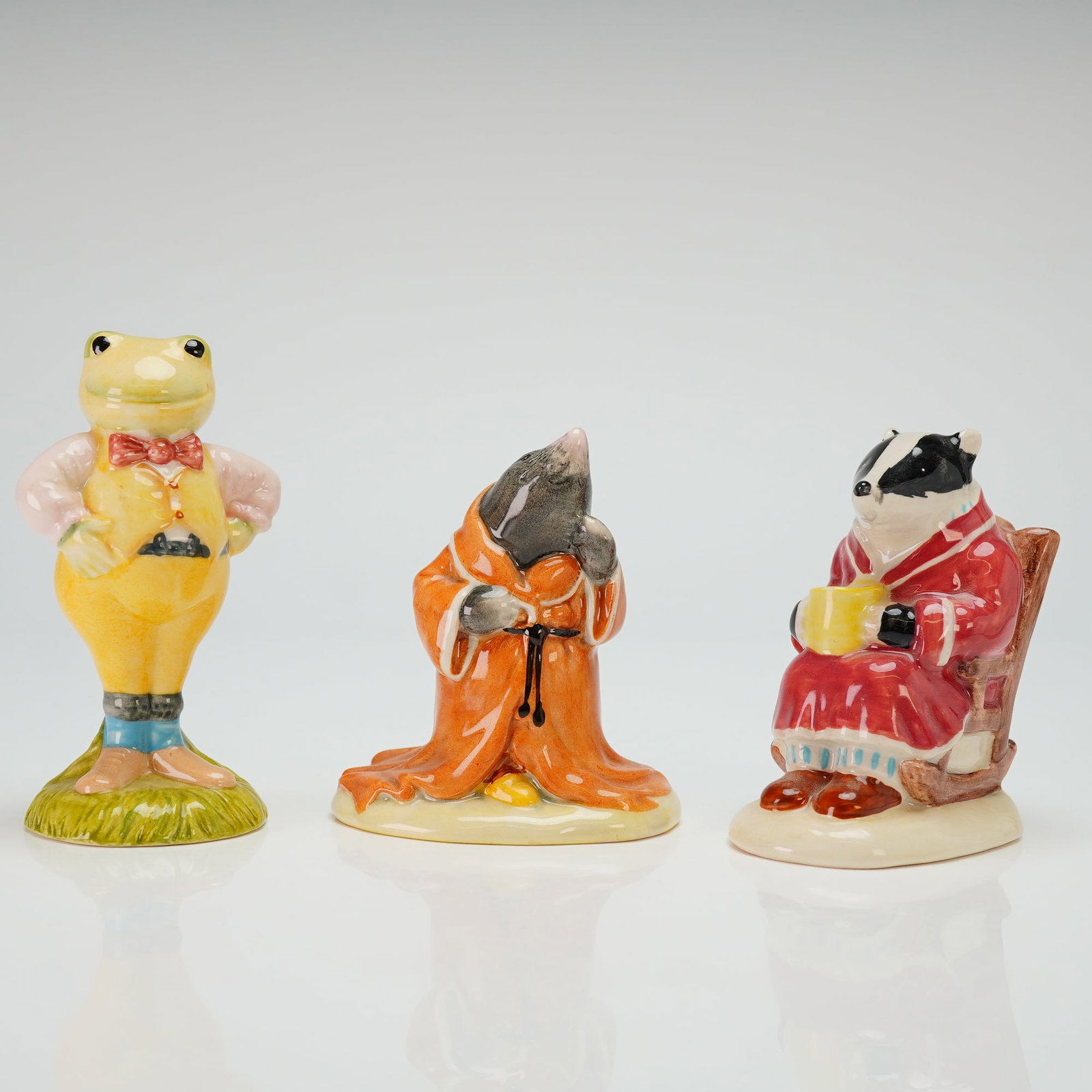 Three Royal Albert Beatrix Potter Figurines- Toad, Mole, and Badger (1 of 3)