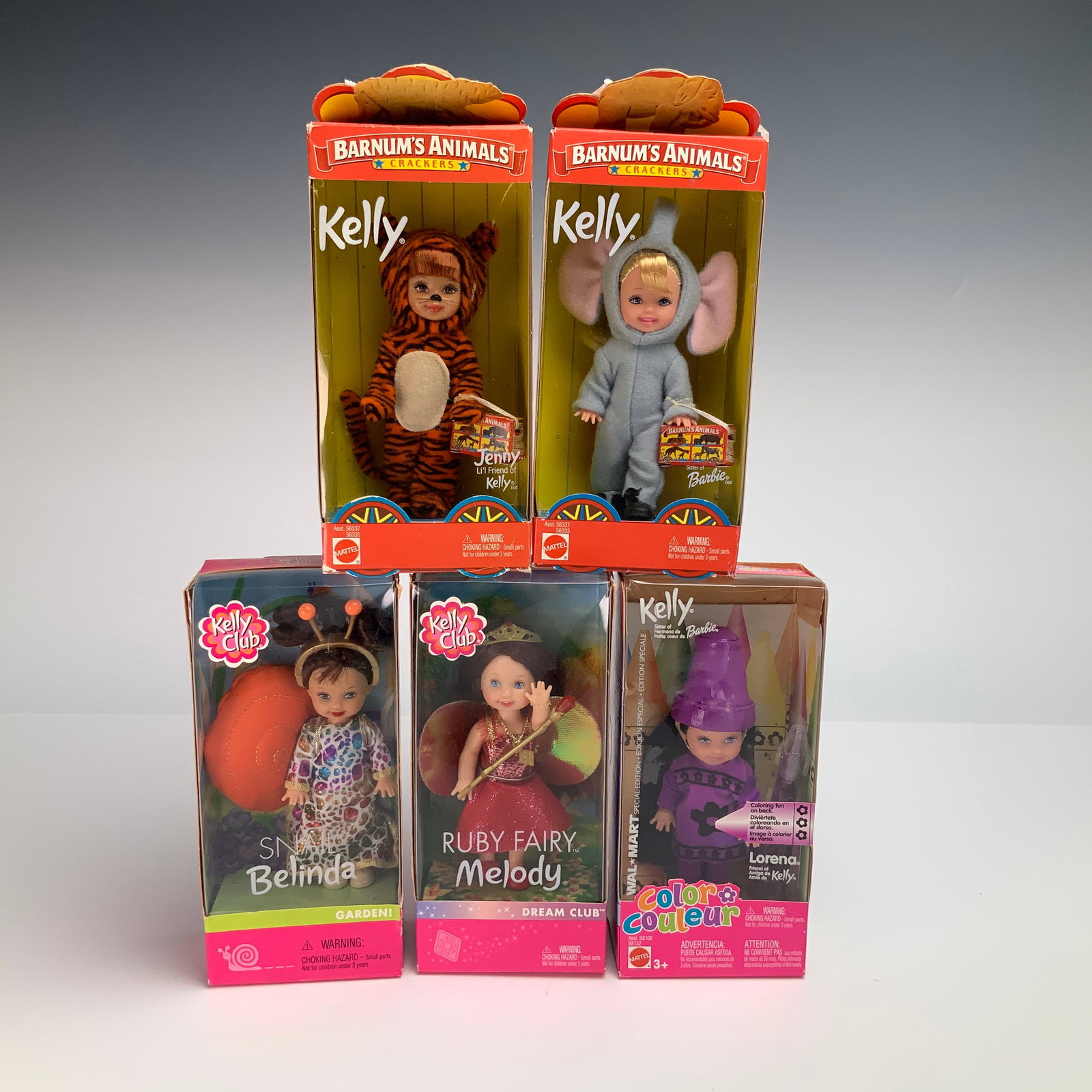A Set of 5 Mattel Kelly Club Barnum's Animal Crackers and Lorena Friend of Barbie Dolls (1 of 3)