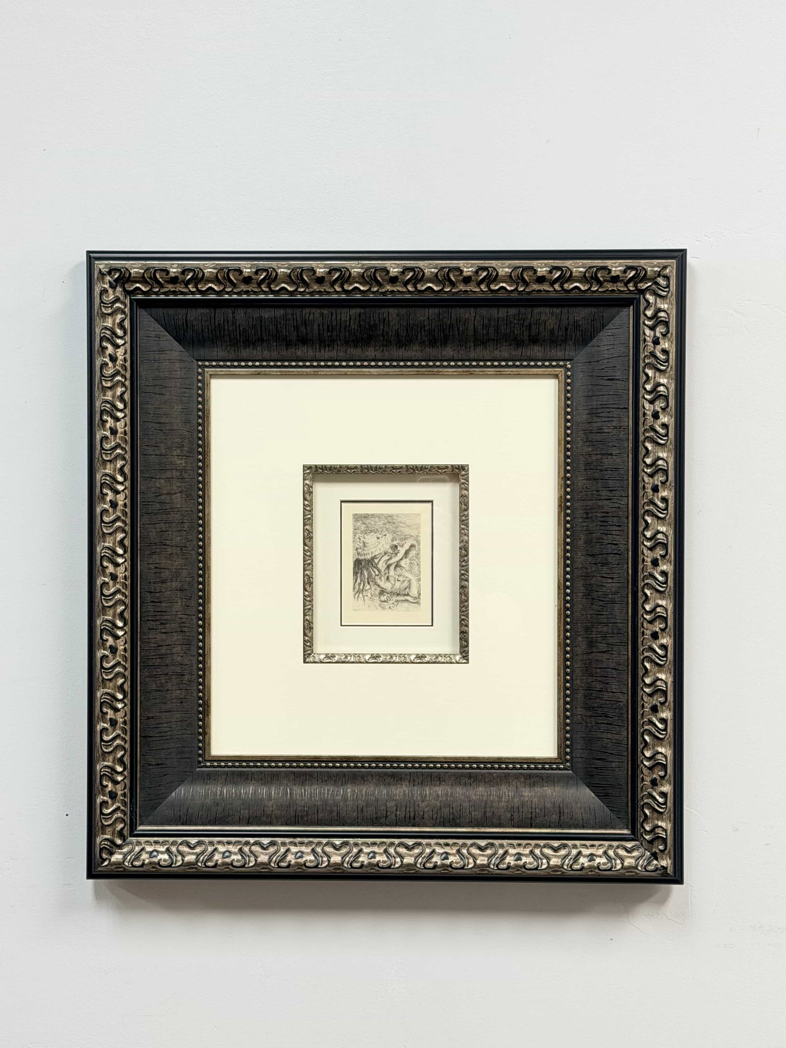 Pierre-Auguste Renoir (French, 1841-1919), Le Chapeau Epingle Etching with Drypoint, Signed: This work is an original etching with drypoint on laid paper by Pierre-Auguste Renoir (French, 1841-1919), titled Le Chapeau Epingle (The Pinning of the Hat, third plate, c. 1894). The composition dep