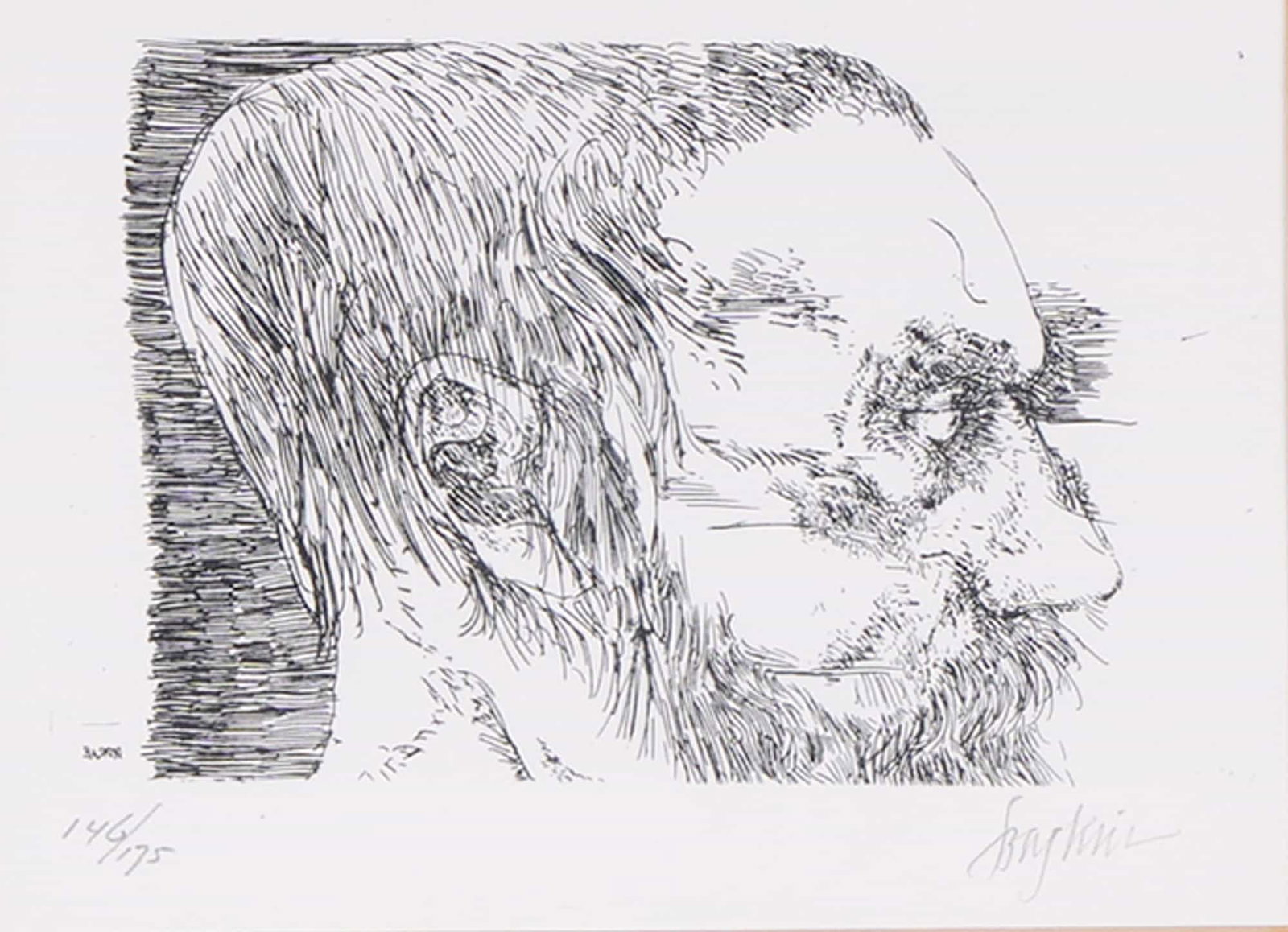 Leonard Baskin, 'Constantin Meunier', Etching, 146/175: Leonard Baskin (American, 1922-2000). Etching on paper. This portrait of the Belgian artist Constantin Meunier is from the artist's Laus Pictorum (Praise of Painters) portfolio, published circa 1969.