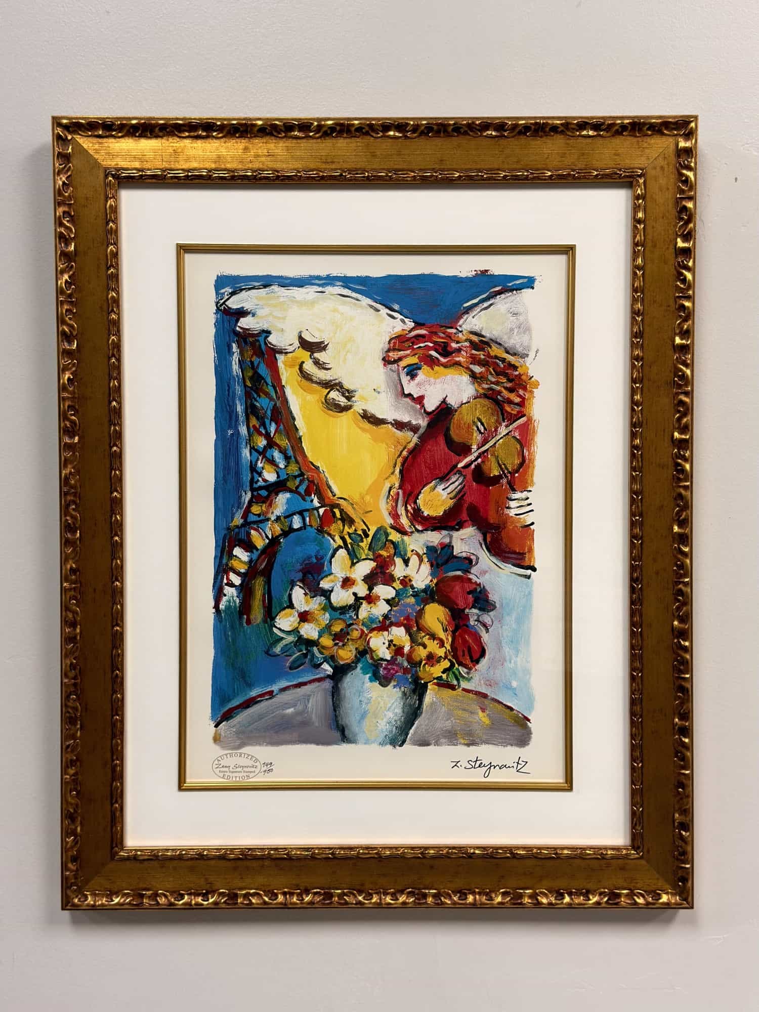 Zamy Steynovitz (Polish, 1951-2000) Heavenly Flight II Seriolithograph in Color (1 of 5)