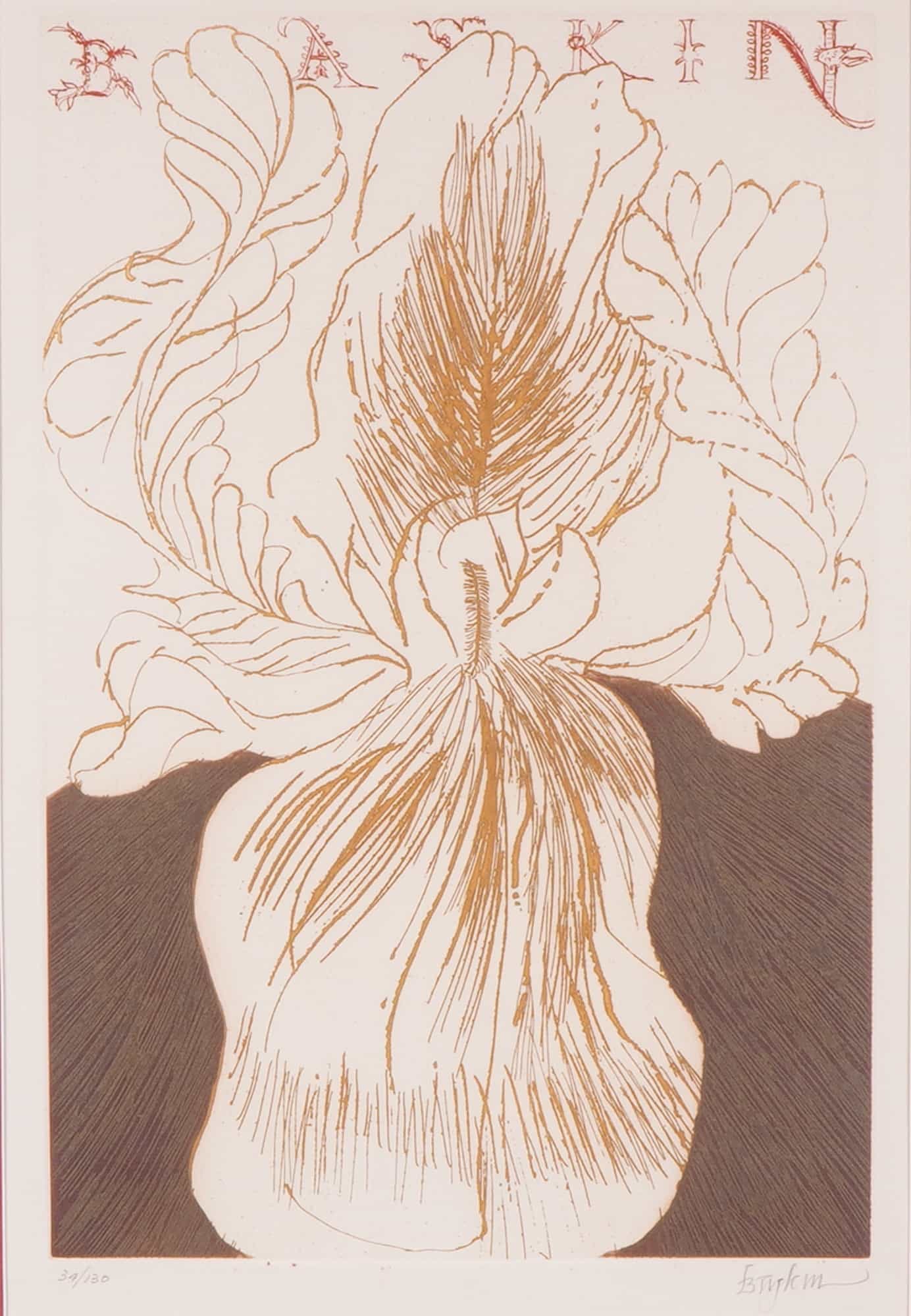 Leonard Baskin, 'Baskin's Iris', Woodcut, Edition 34/130 (1 of 7)
