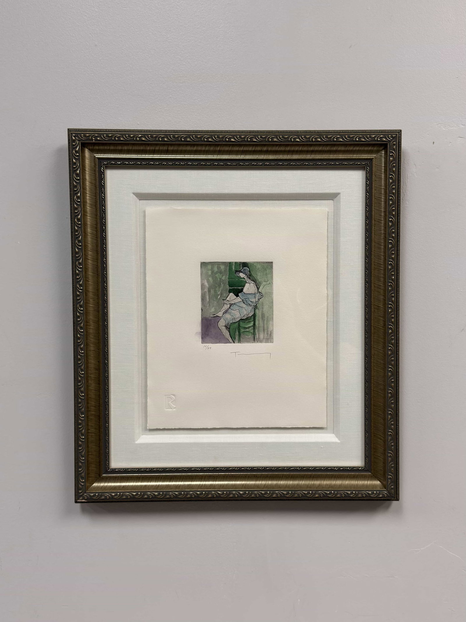 Itzchak Tarkay (Israeli, 1935-2012) Hand-Watercolored Etching and Aquatint, My Sanctuary, Signed (1 of 5)