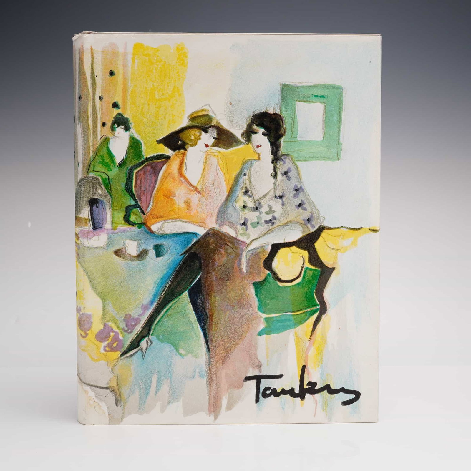 First & Limited Edition Signed Hardcover Book, Tarkay: Works on Paper: This 1993 first edition art monograph on Itzchak Tarkay (Israeli, 1935-2012) is titled Tarkay: Works on Paper. Published by Logo Art Corporation and Perry Art Gallery, New York, it is a limited editio