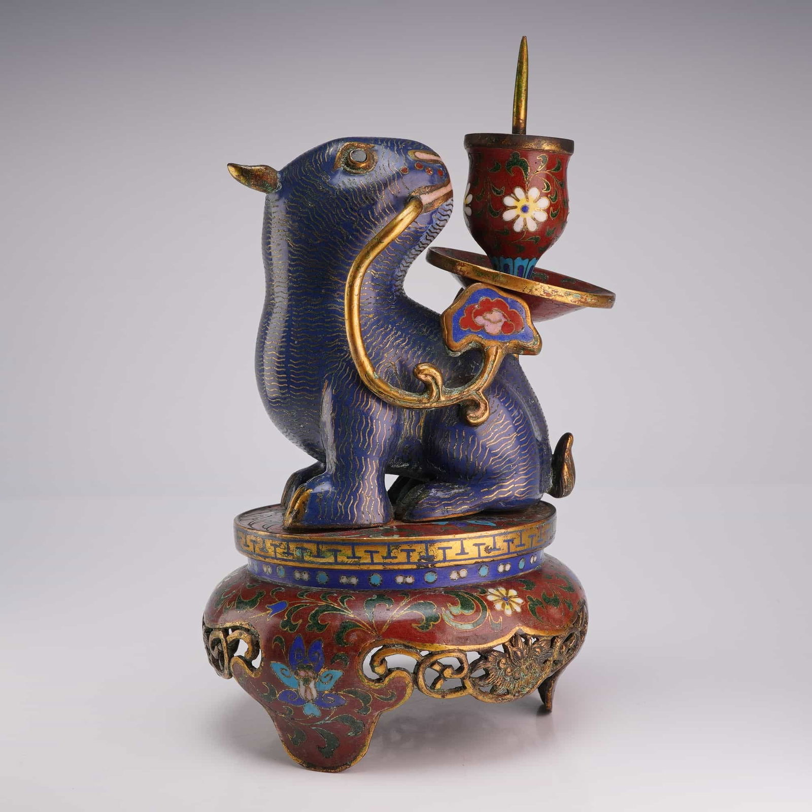 Chinese Cloisonne Rabbit Form Candle Pricket (1 of 3)