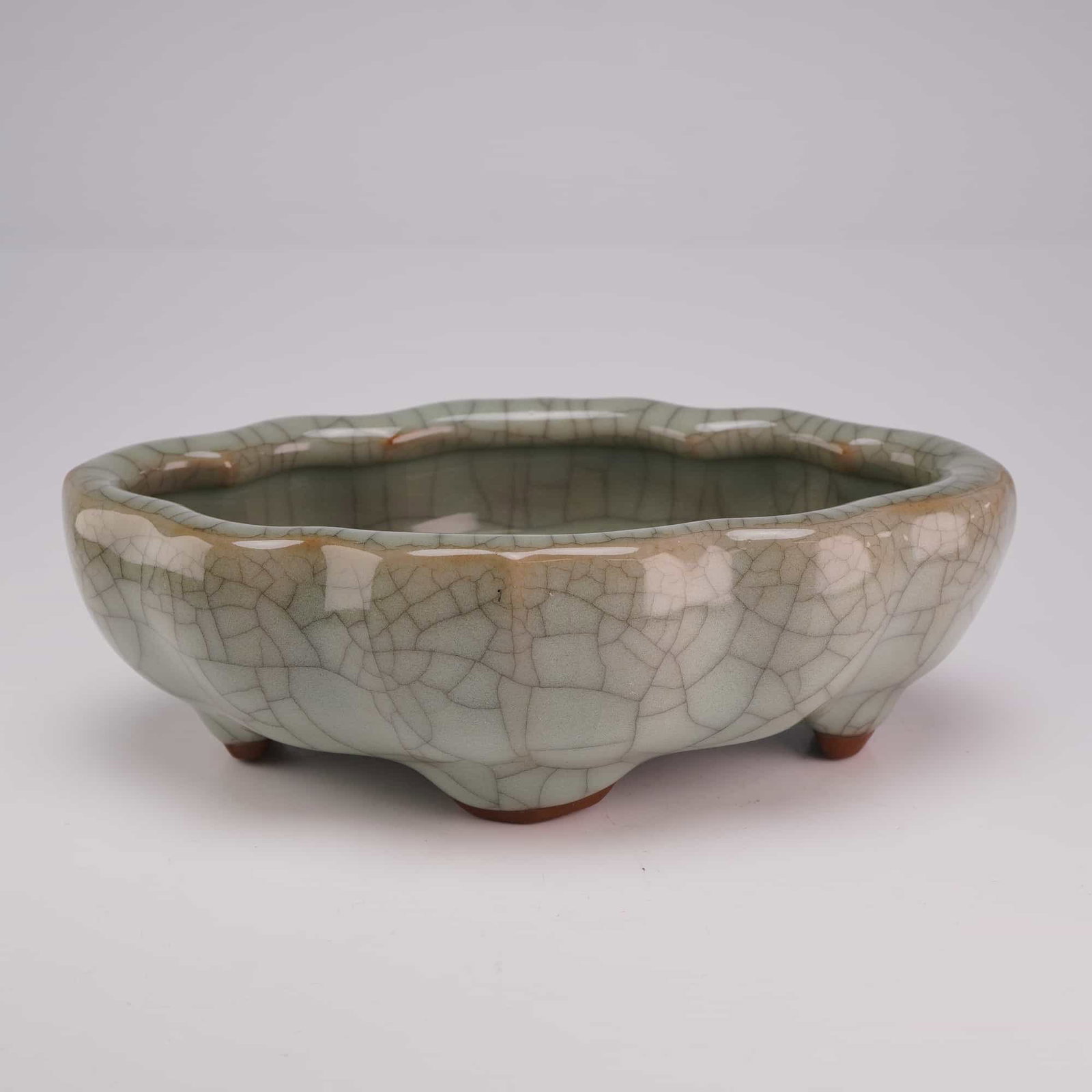 Chinese Guan Ware Glazed Lobed Incense Burner (1 of 3)