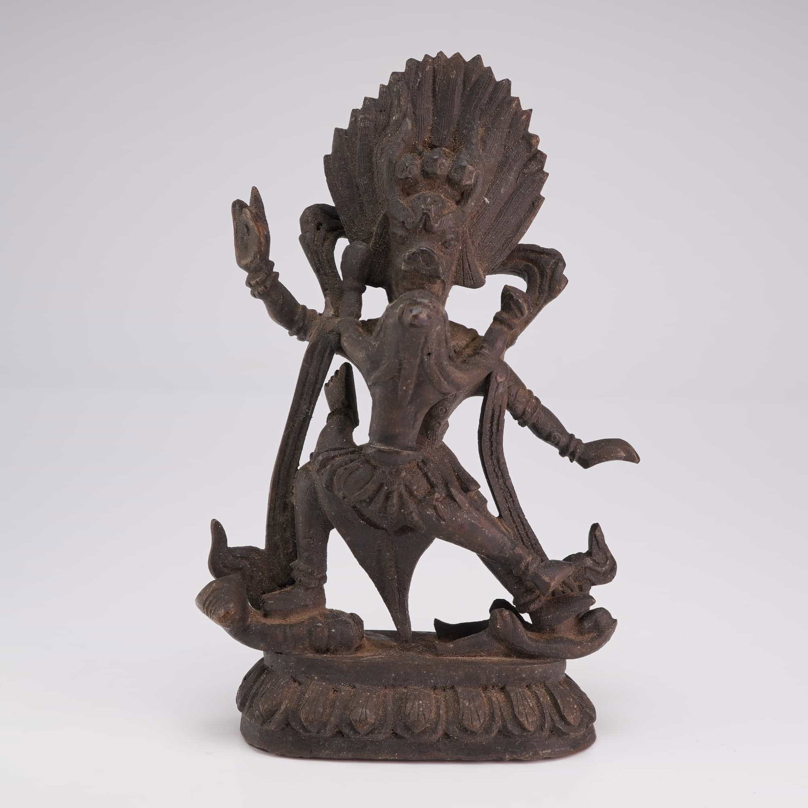 Small Tibetan Bronze Deity with Consort, Dark Patina (1 of 4)