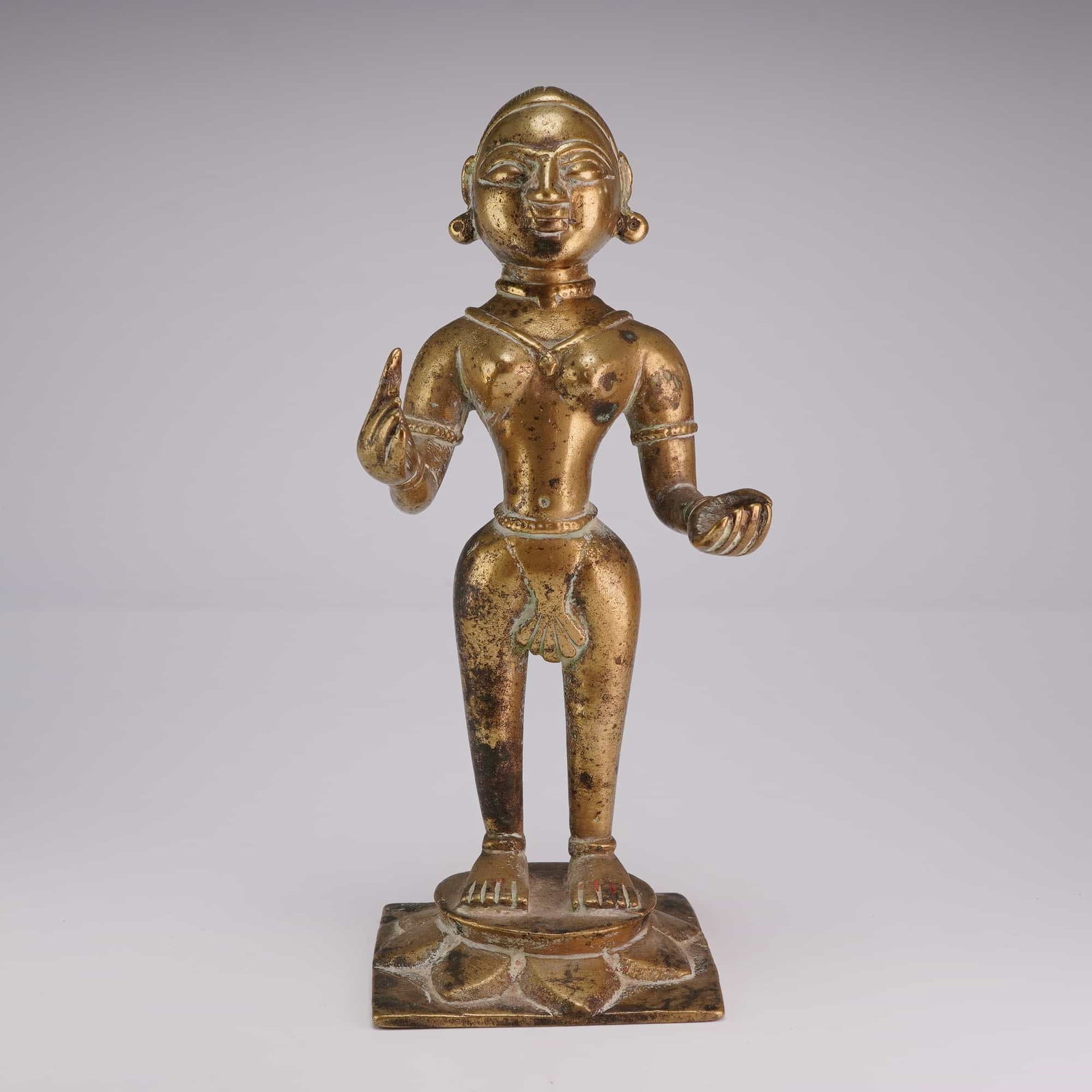 Indian Bronze Standing Female Figure (1 of 3)