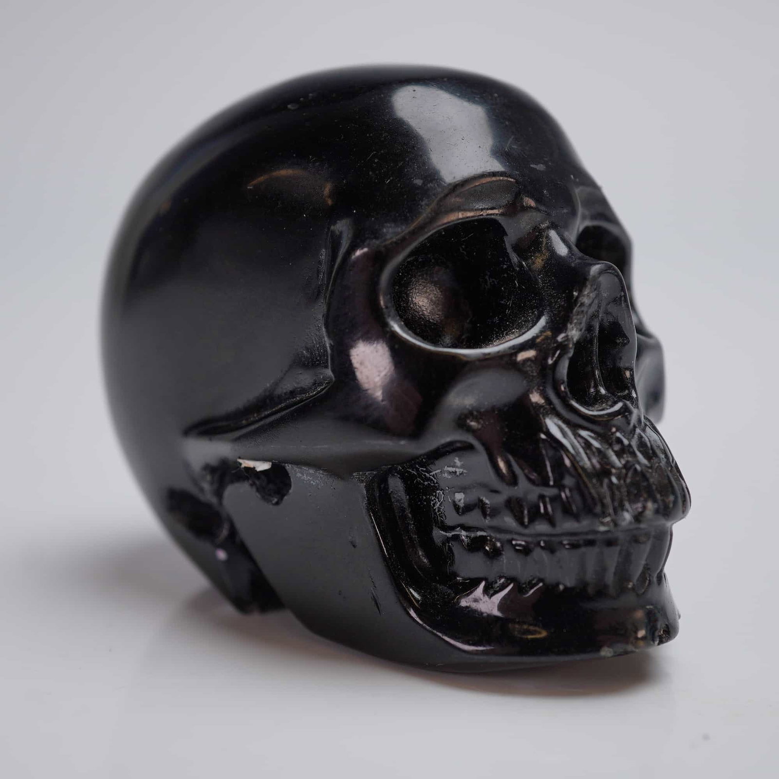 Black Obsidian Carved Crystal Skull (1 of 4)