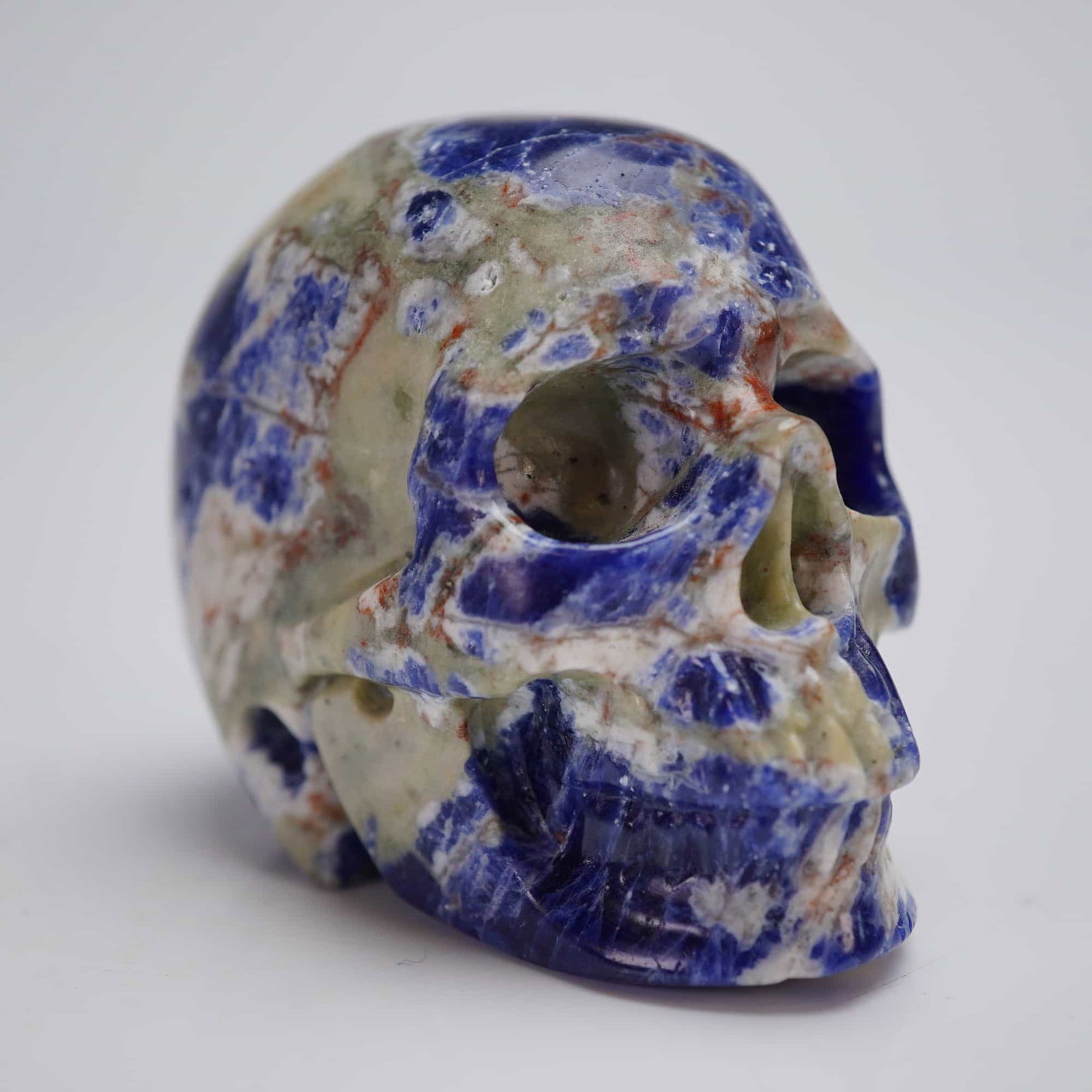 Sodalite Crystal Hand Carved Skull (1 of 4)