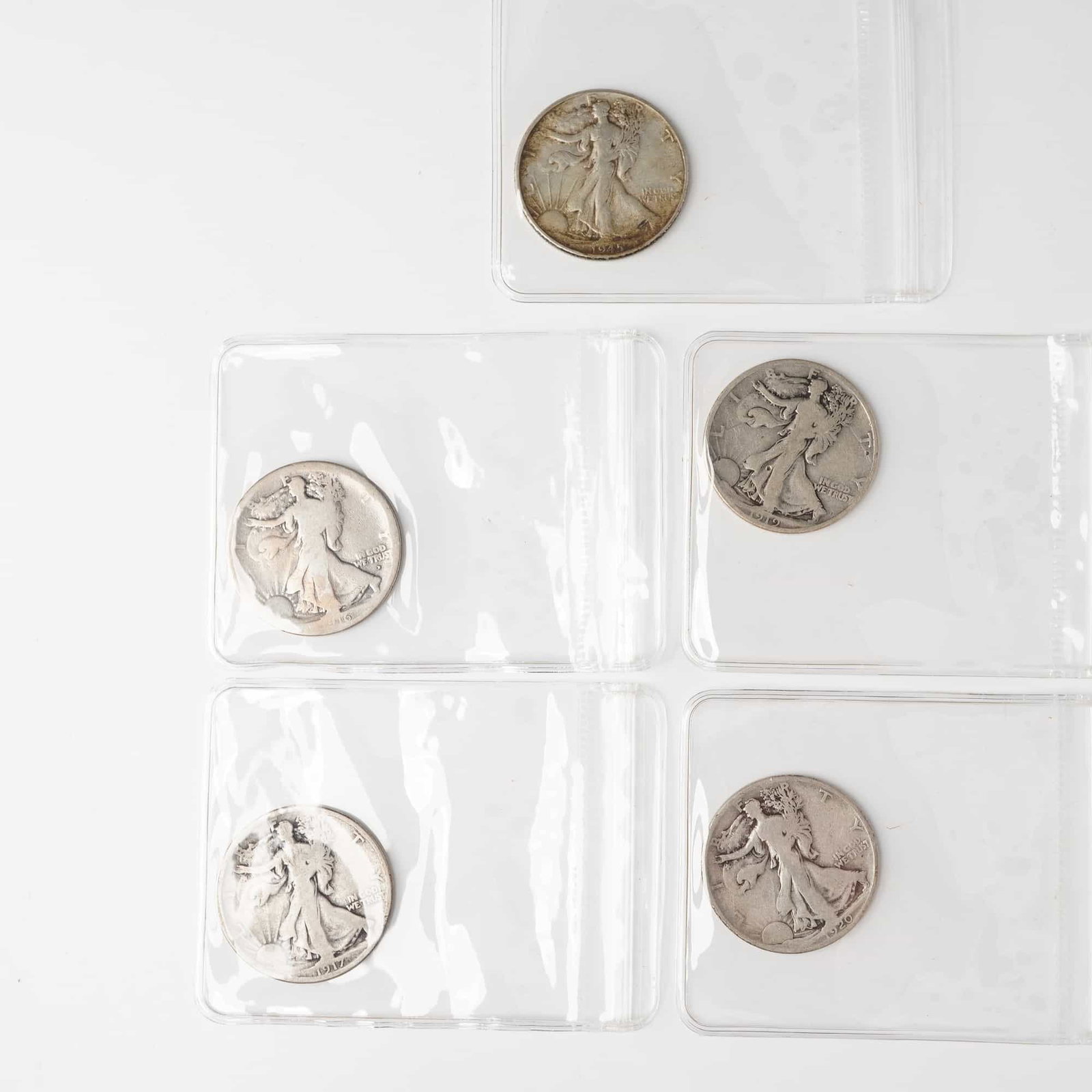 5pc 1916-1945 Walking Liberty Half Dollar Coins (1 of 4)