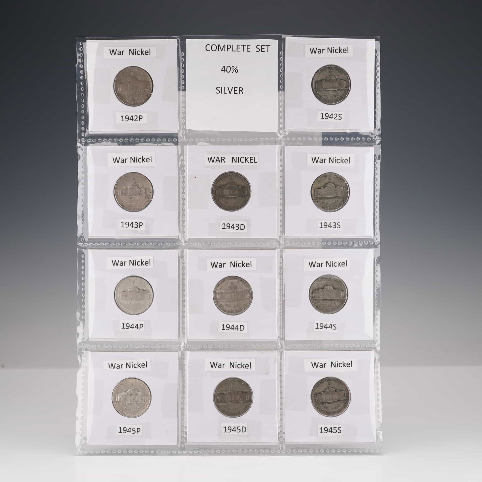 1942 - 1945 Jefferson War Nickels Complete Set (1 of 6)