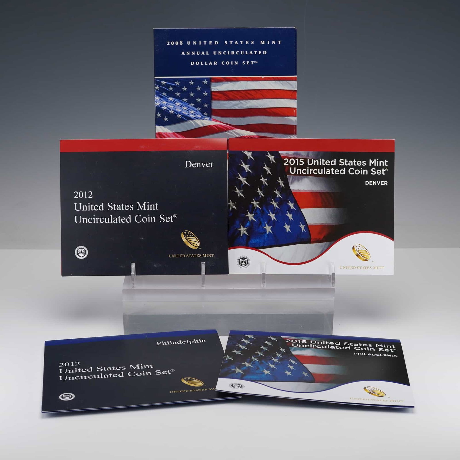 5pc 2008, 2012, 2015, 2016 U.S. Mint Uncirculated Coin Sets (1 of 9)