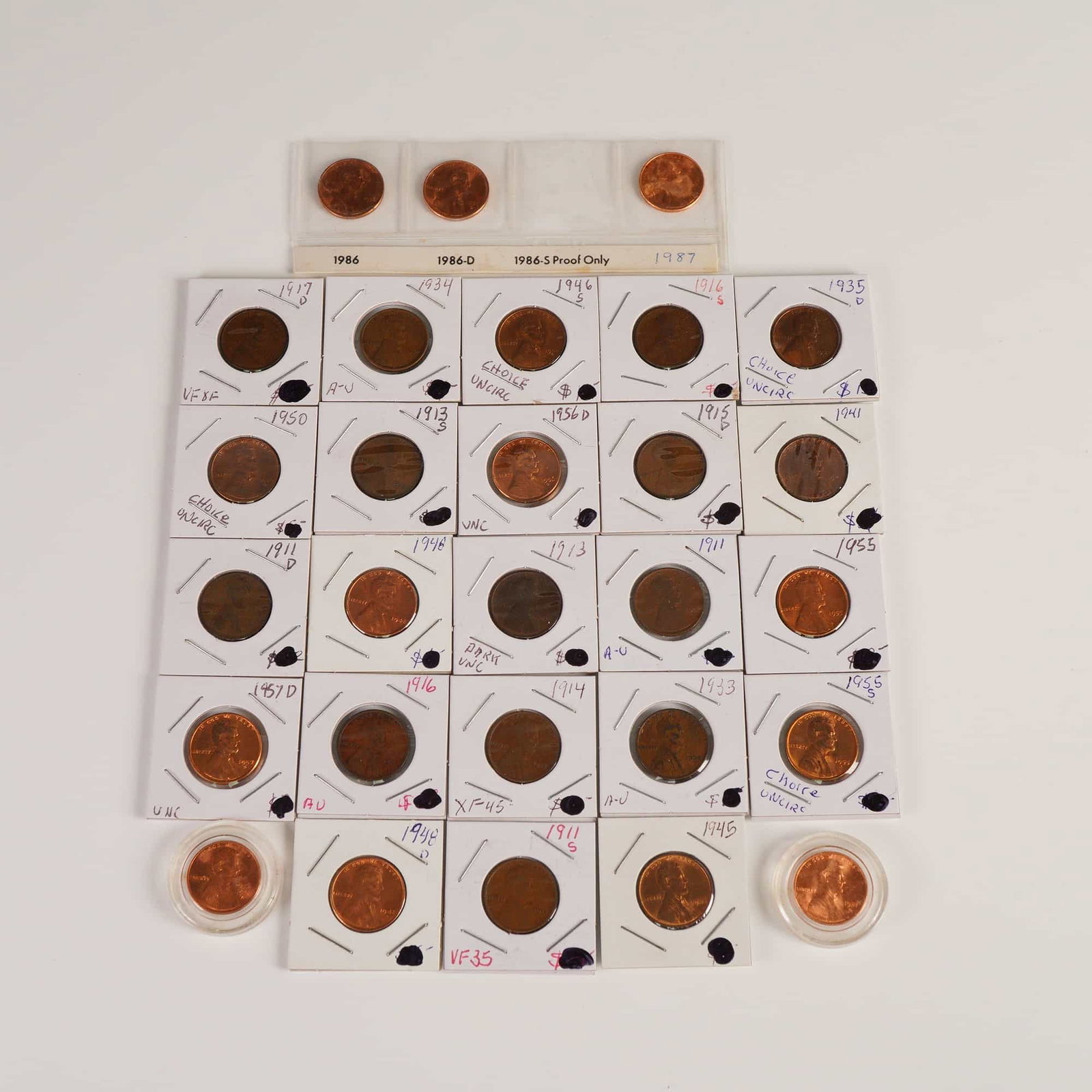 26pc 1911-1987 United States Lincoln One Cent Coins (1 of 8)