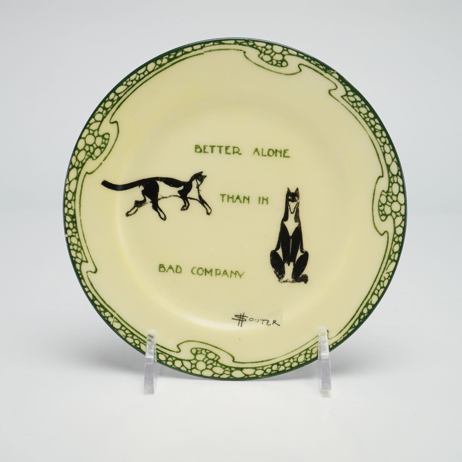 Royal Doulton by David Henry Souter Kateroo Series Ware Plate, Better Alone Than in Bad Company (1 of 3)