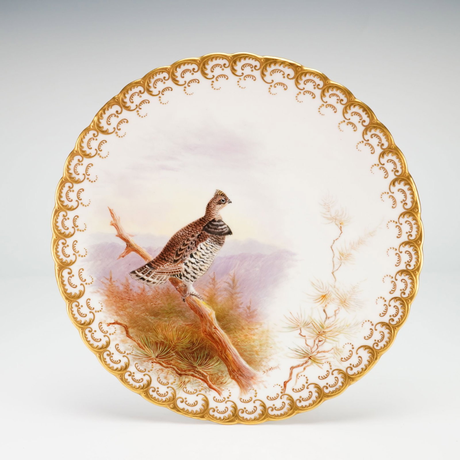 Cauldon for Tiffany & Co. Porcelain Game Bird Plate Painted by Donald Birbeck (1 of 3)
