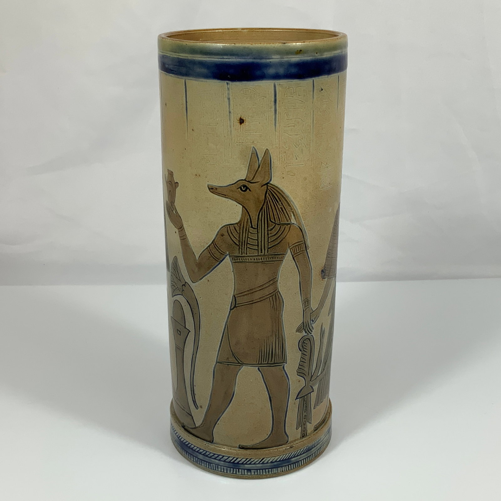 Martin Brothers Egyptian Revival Salt-Glazed Stoneware Vase, 1876 (1 of 4)