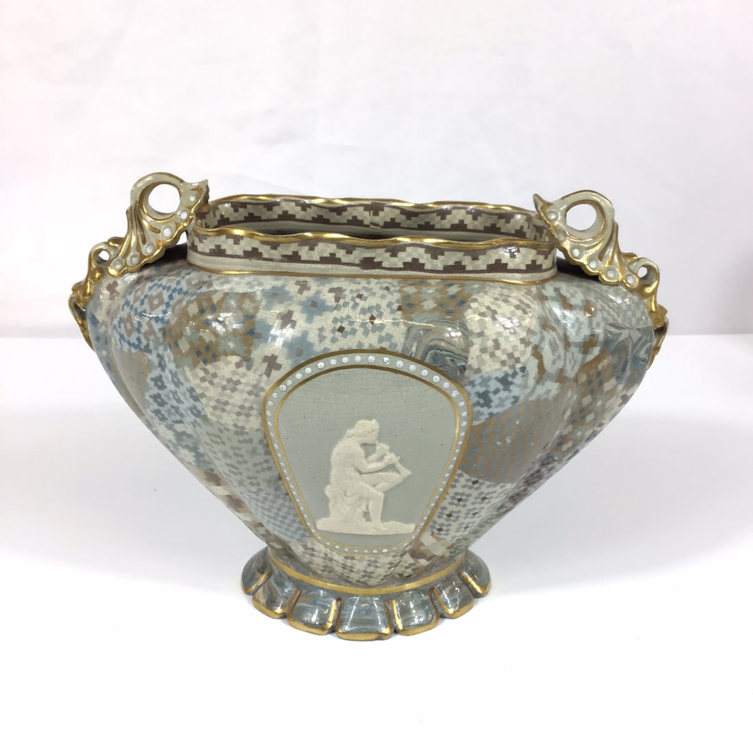 Doulton Lambeth Rix's Patent Marqueterie Stoneware Vase (1 of 3)