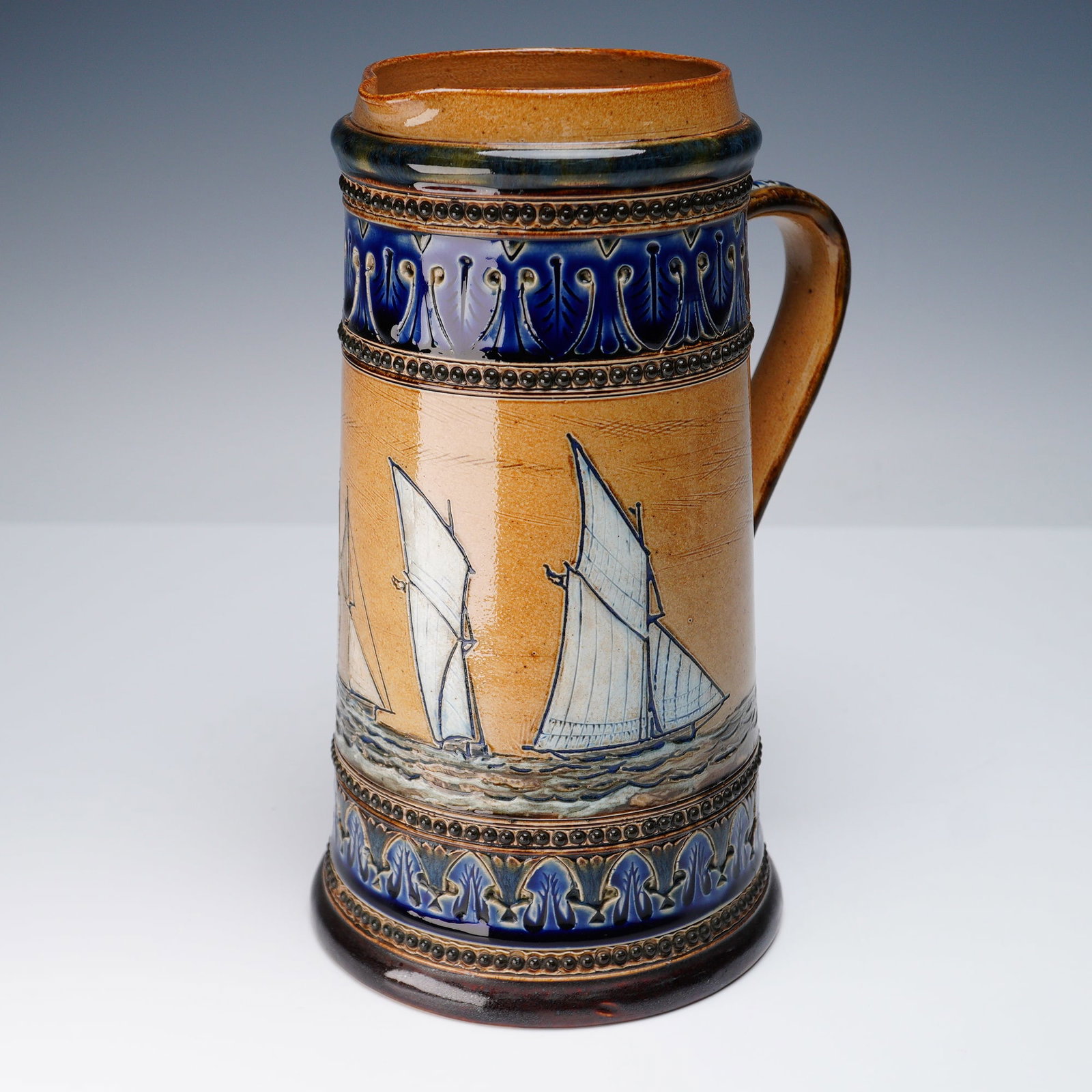 Doulton Lambeth by Edgar Wilson Stoneware Jug, Maritime (1 of 8)
