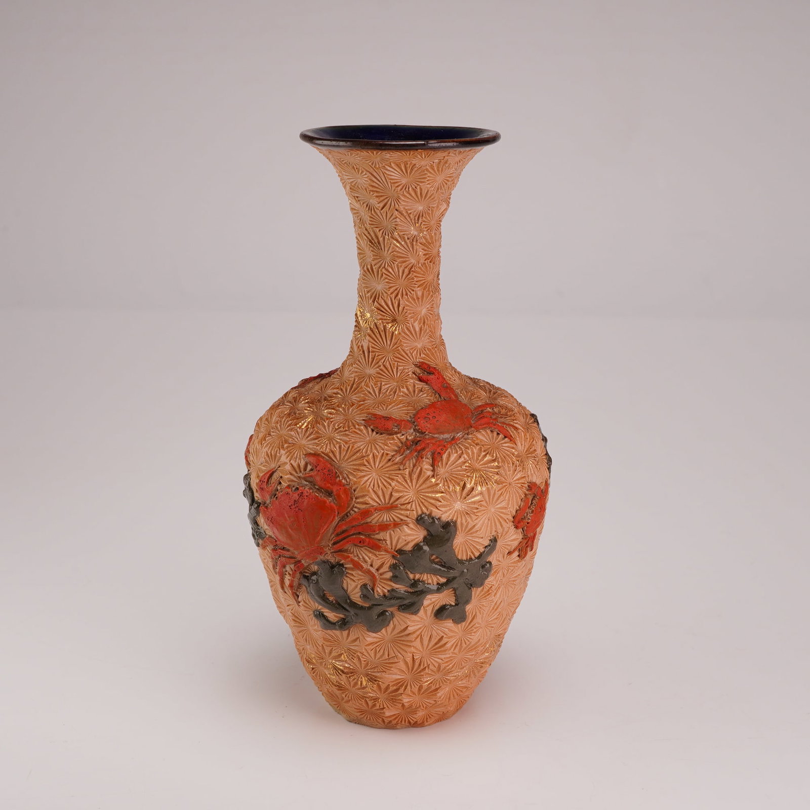 Doulton Lambeth Gilt Stoneware Unusual Crab Vase (1 of 3)