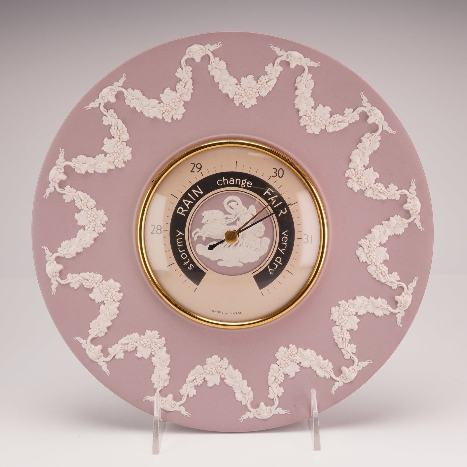 Wedgwood Lilac Jasperware Aneroid Barometer (1 of 4)