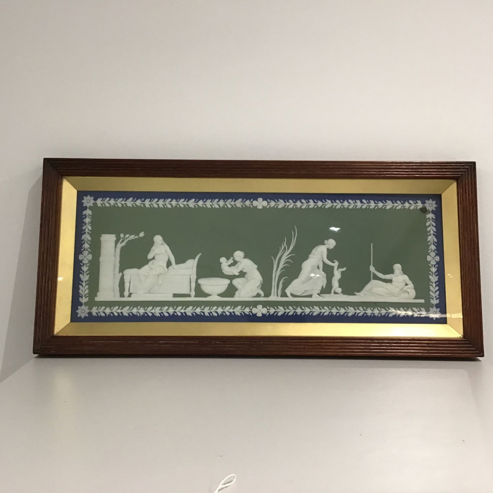 Wedgwood Framed Tricolor Jasperware Plaque, Birth and Dipping of Achilles (1 of 3)